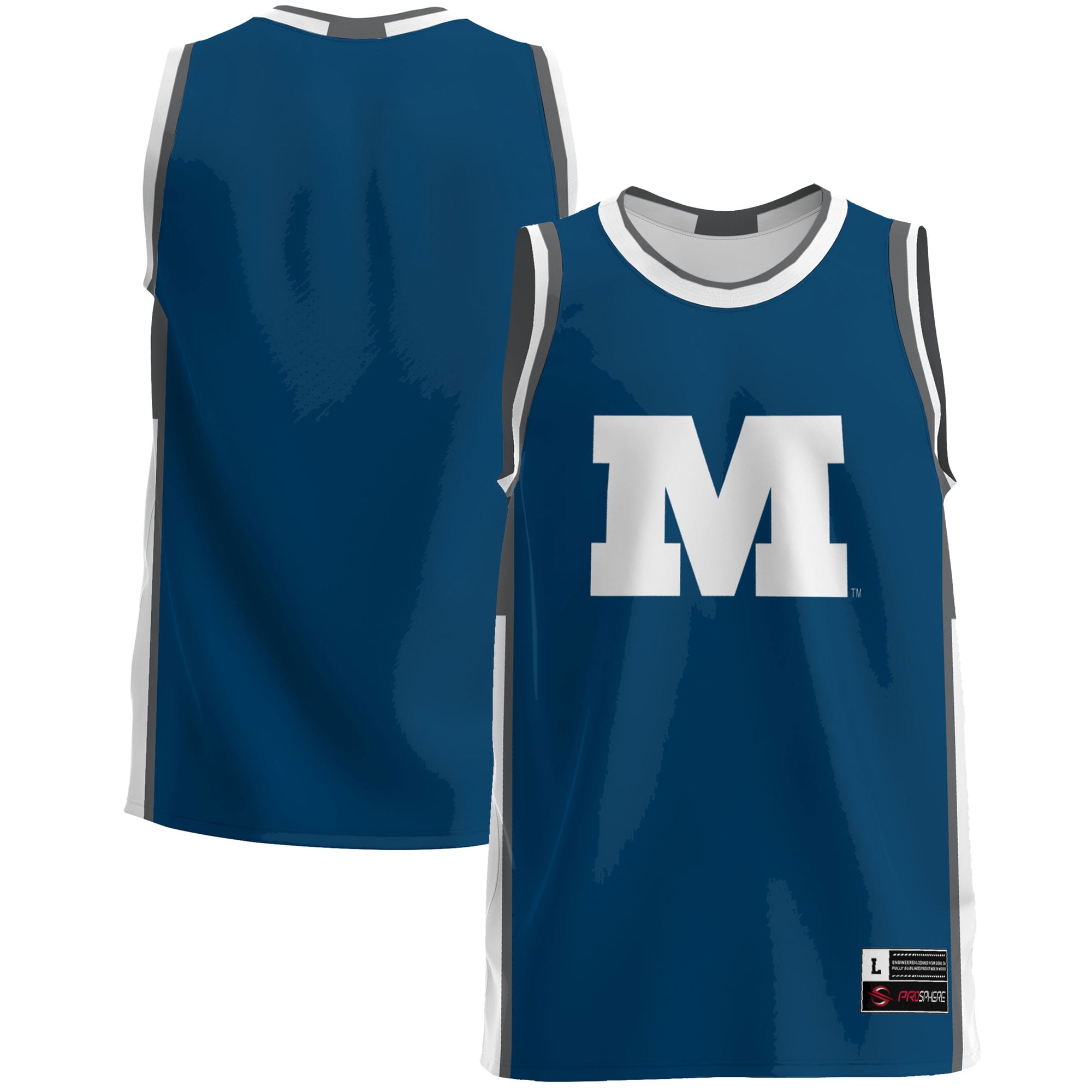 Millikin Big Blue Lightweight Basketball Jersey Blue - front and back view