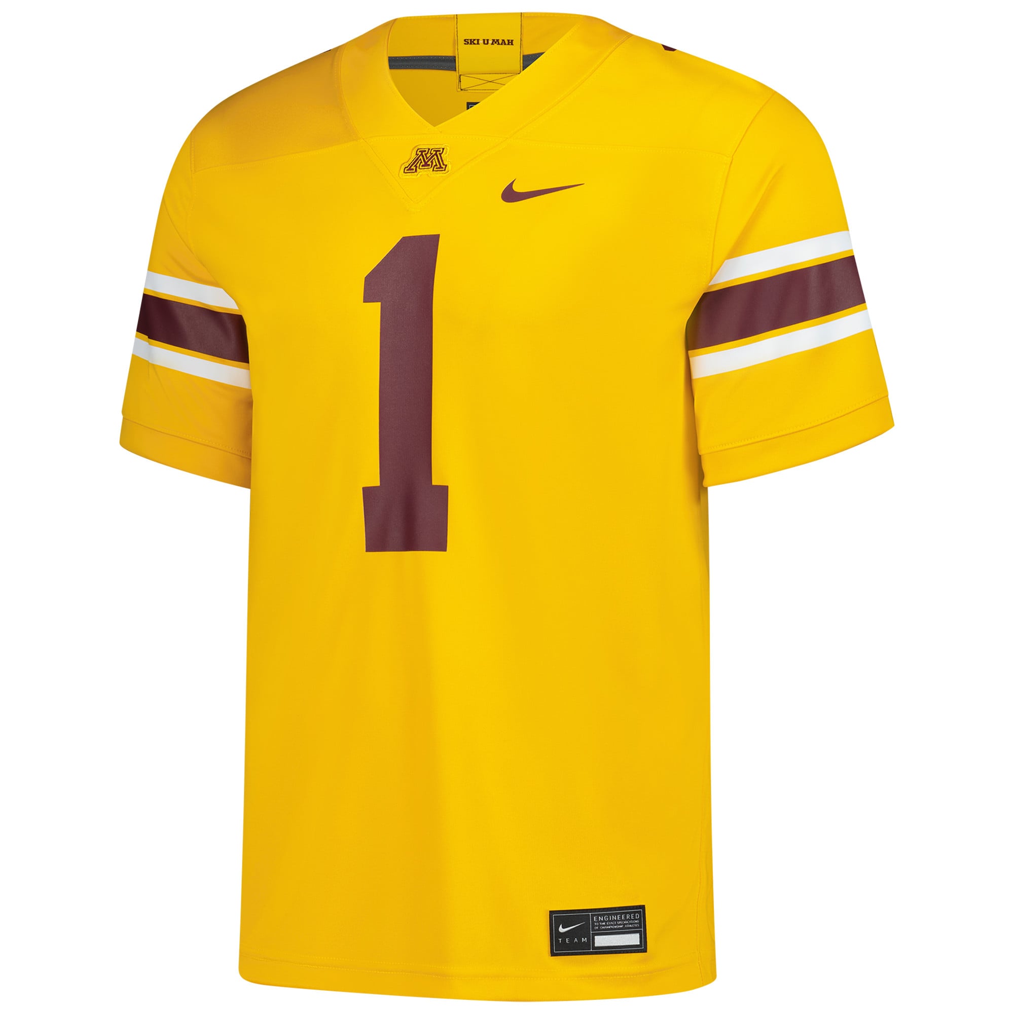 #1 Minnesota Golden Gophers Football Jersey - Gold - front view