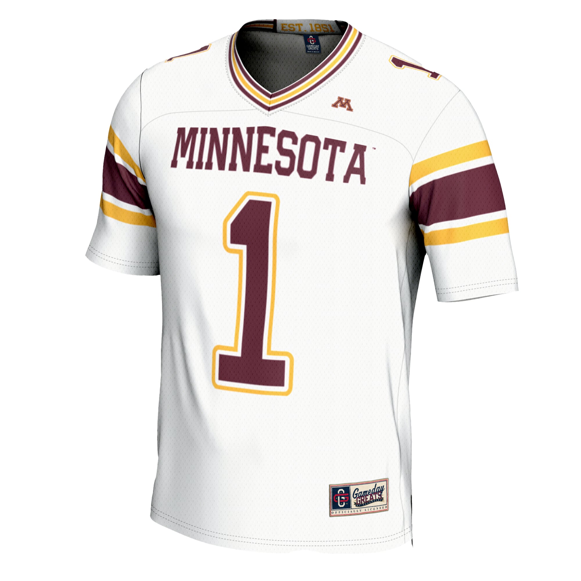 #1 Minnesota Golden Gophers Football Jersey - White - front view