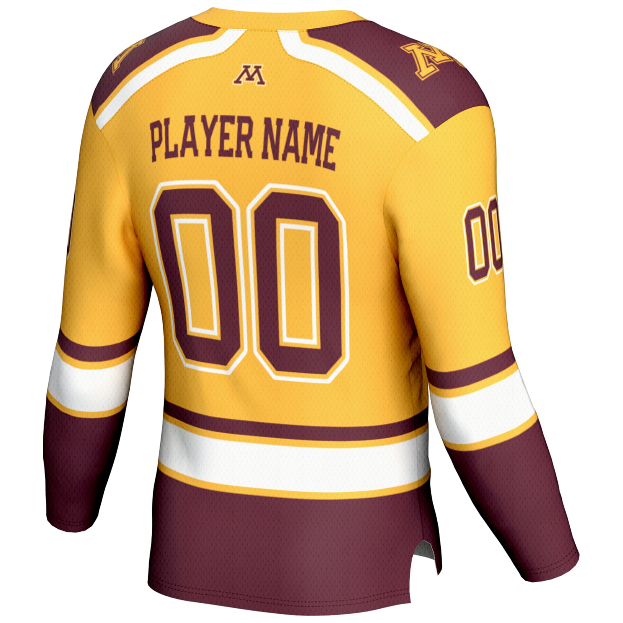 Minnesota Golden Gophers Hockey Jersey Gold - back view