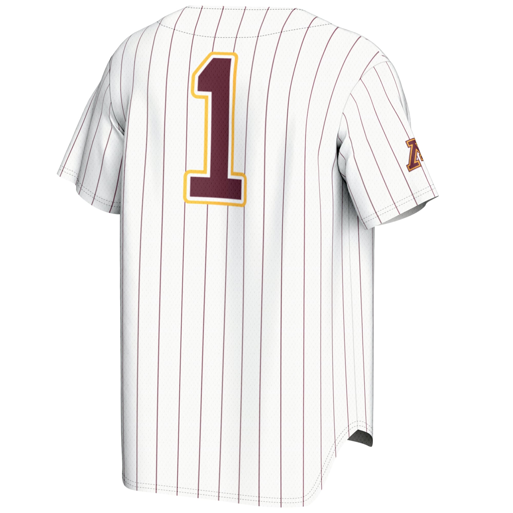 #1 Minnesota Golden Gophers Lightweight Baseball Jersey White - back view