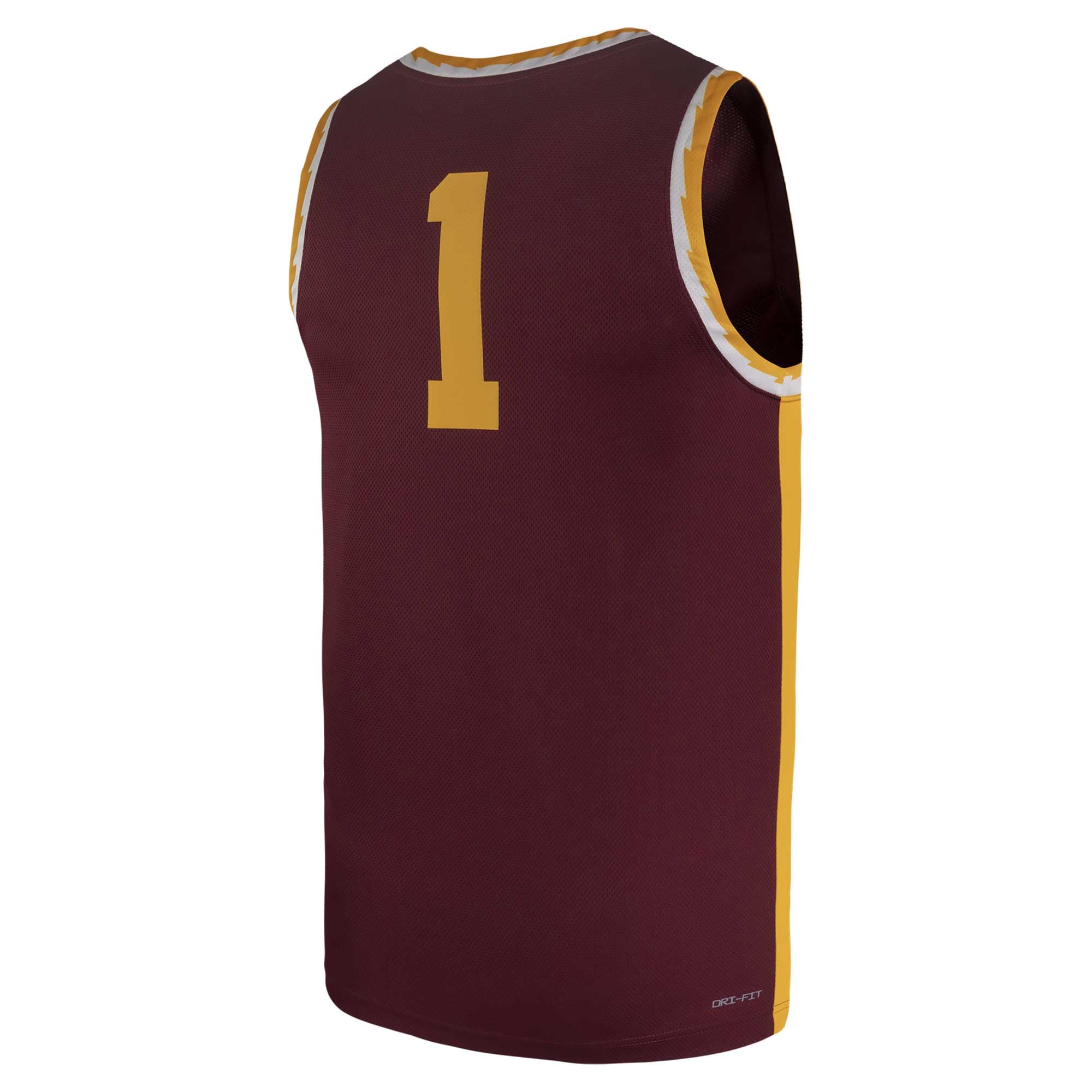 #1 Minnesota Golden Gophers Team Basketball Jersey Maroon - back view