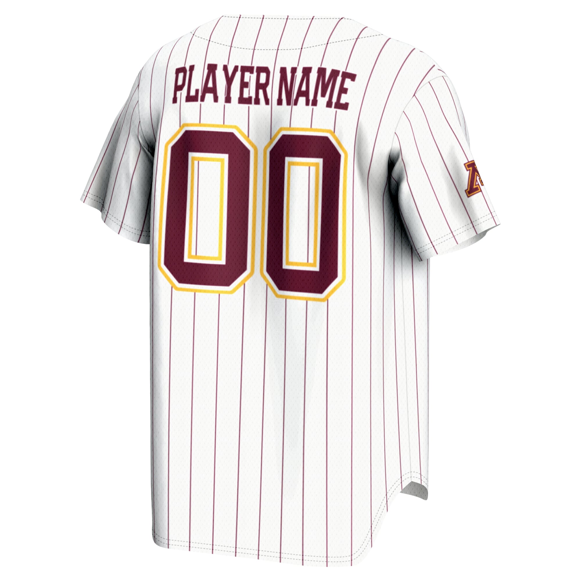 Minnesota Golden Gophers Youth Lightweight Baseball Jersey White - back view