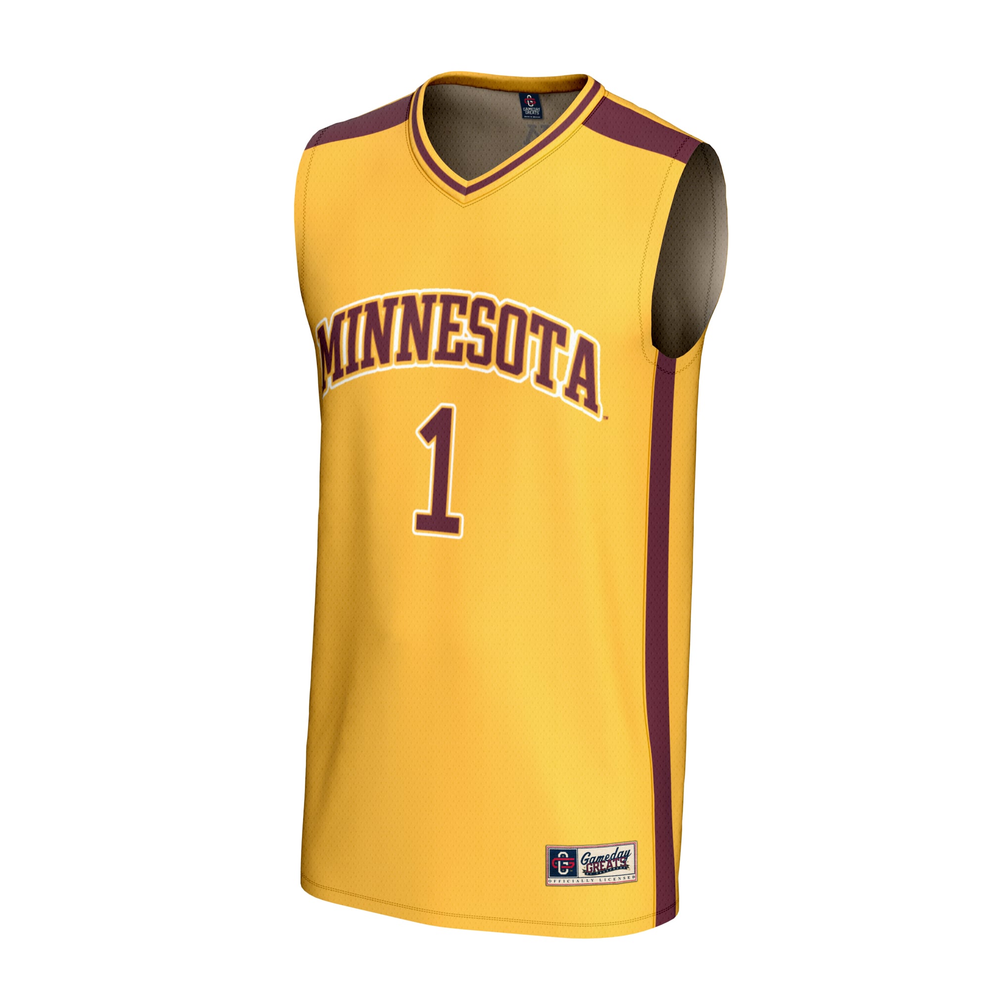 #1 Minnesota Golden Gophers Unisex Lightweight Collegiate Basketball Fashion Jersey - front view
