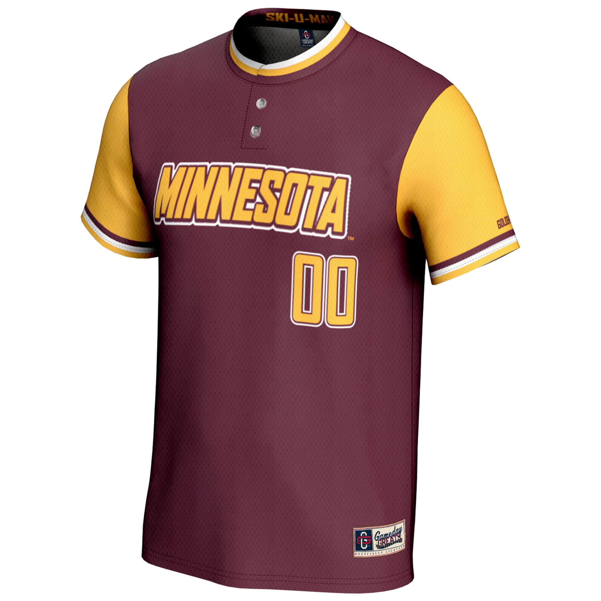 Minnesota Golden Gophers Unisex Lightweight Softball Jersey Maroon - front view