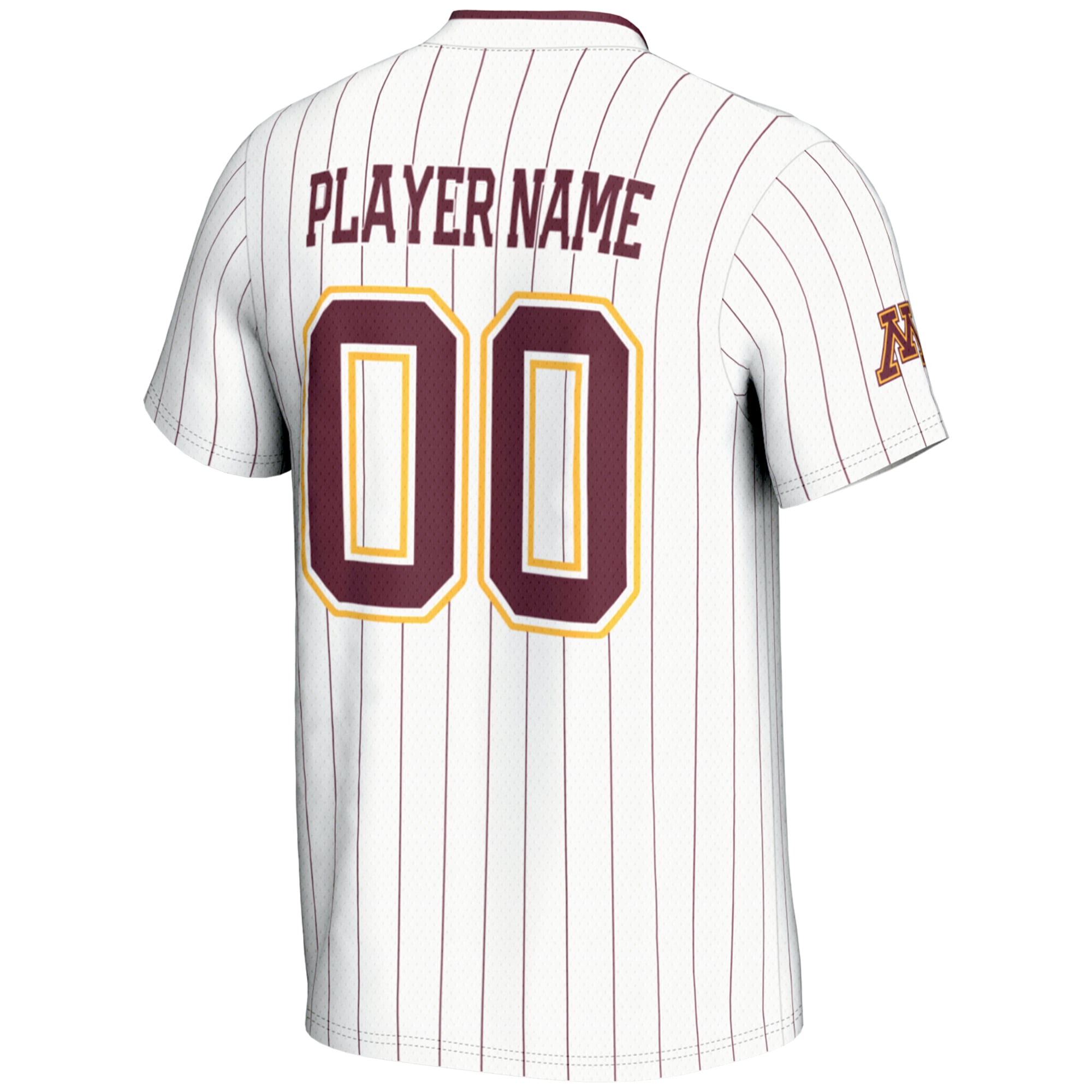 Minnesota Golden Gophers Unisex Lightweight Softball Jersey White - back view