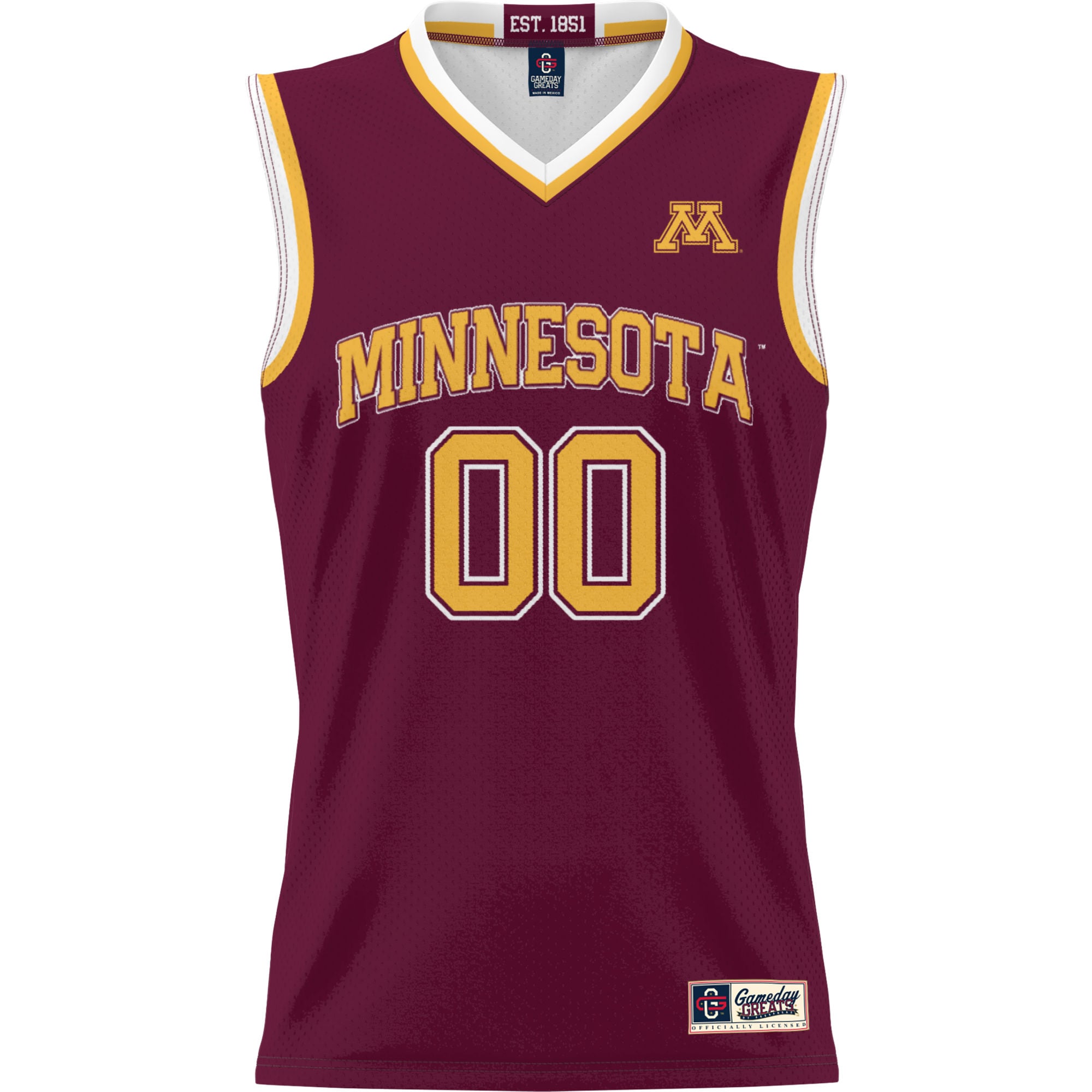 Minnesota Golden Gophers Unisex Lightweight Women's Basketball Jersey Maroon - front view
