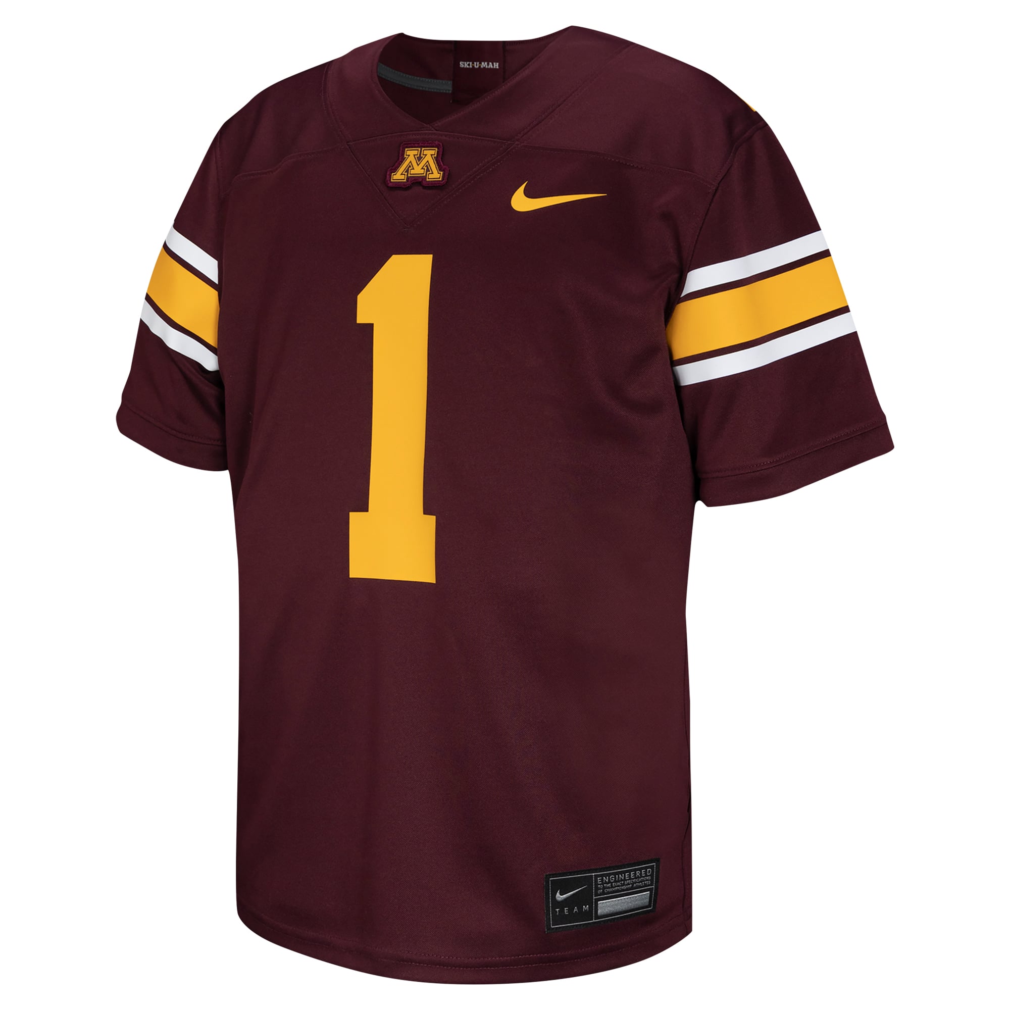 #1 Minnesota Golden Gophers Youth Football Jersey - Maroon - front view