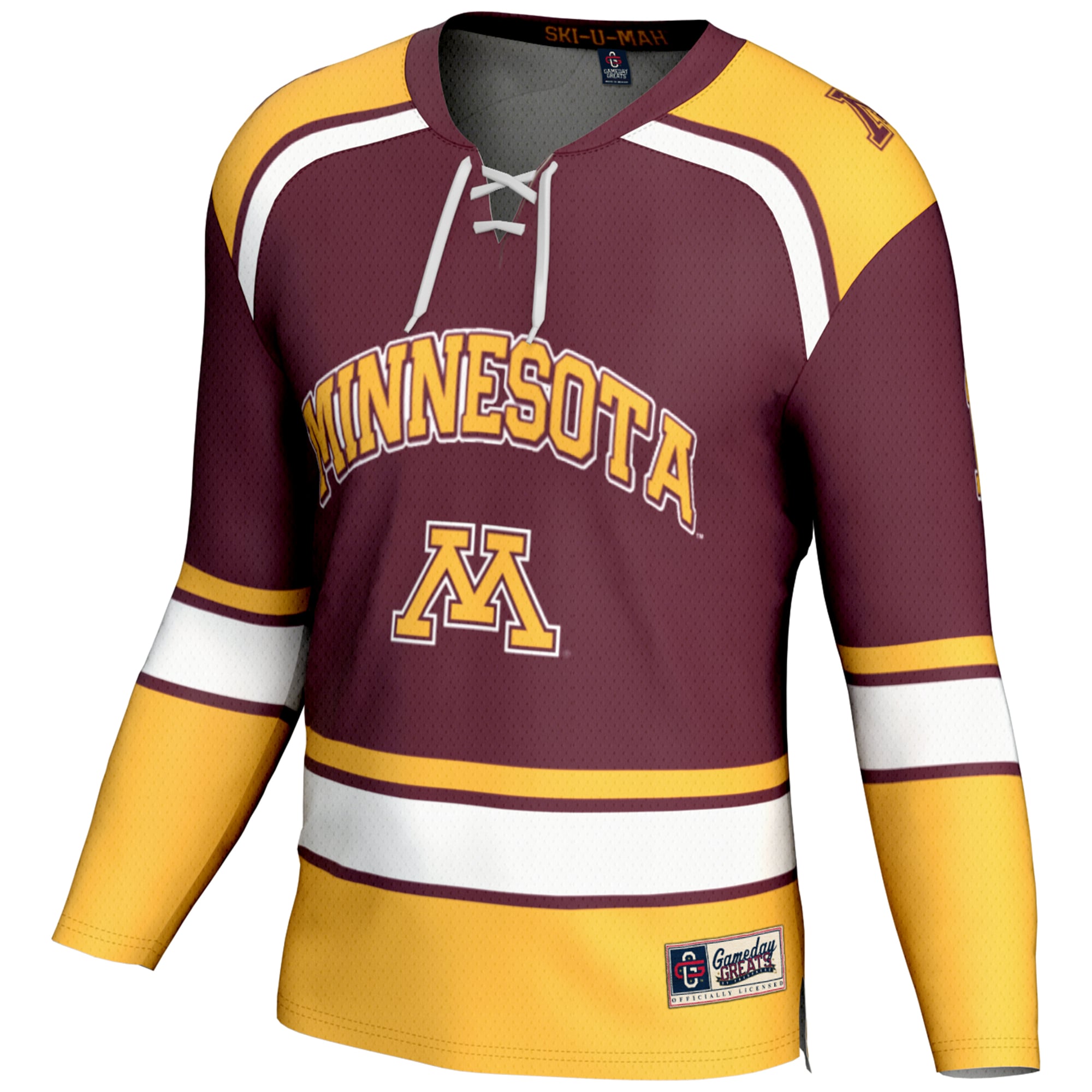#1 Minnesota Golden Gophers Youth Hockey Jersey Maroon - front view