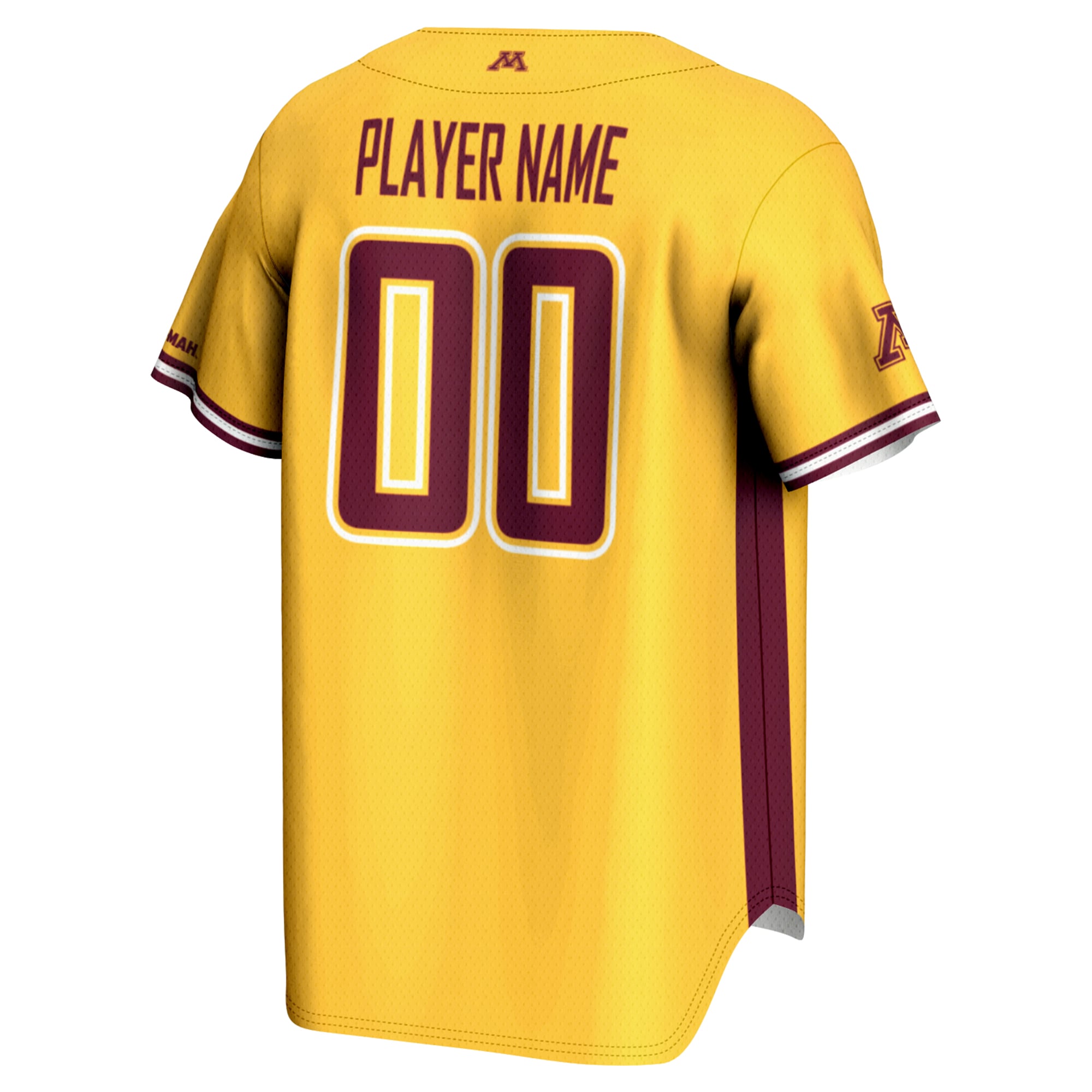 Minnesota Golden Gophers Youth Lightweight Baseball Jersey Gold - back view