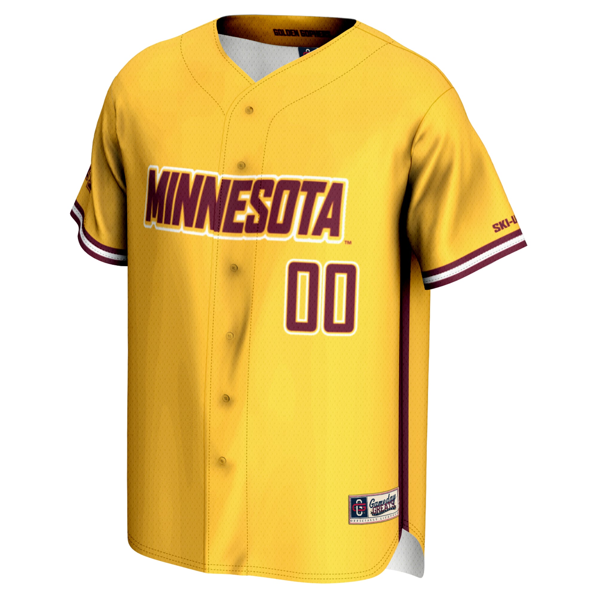 Minnesota Golden Gophers Youth Lightweight Baseball Jersey Gold - front view