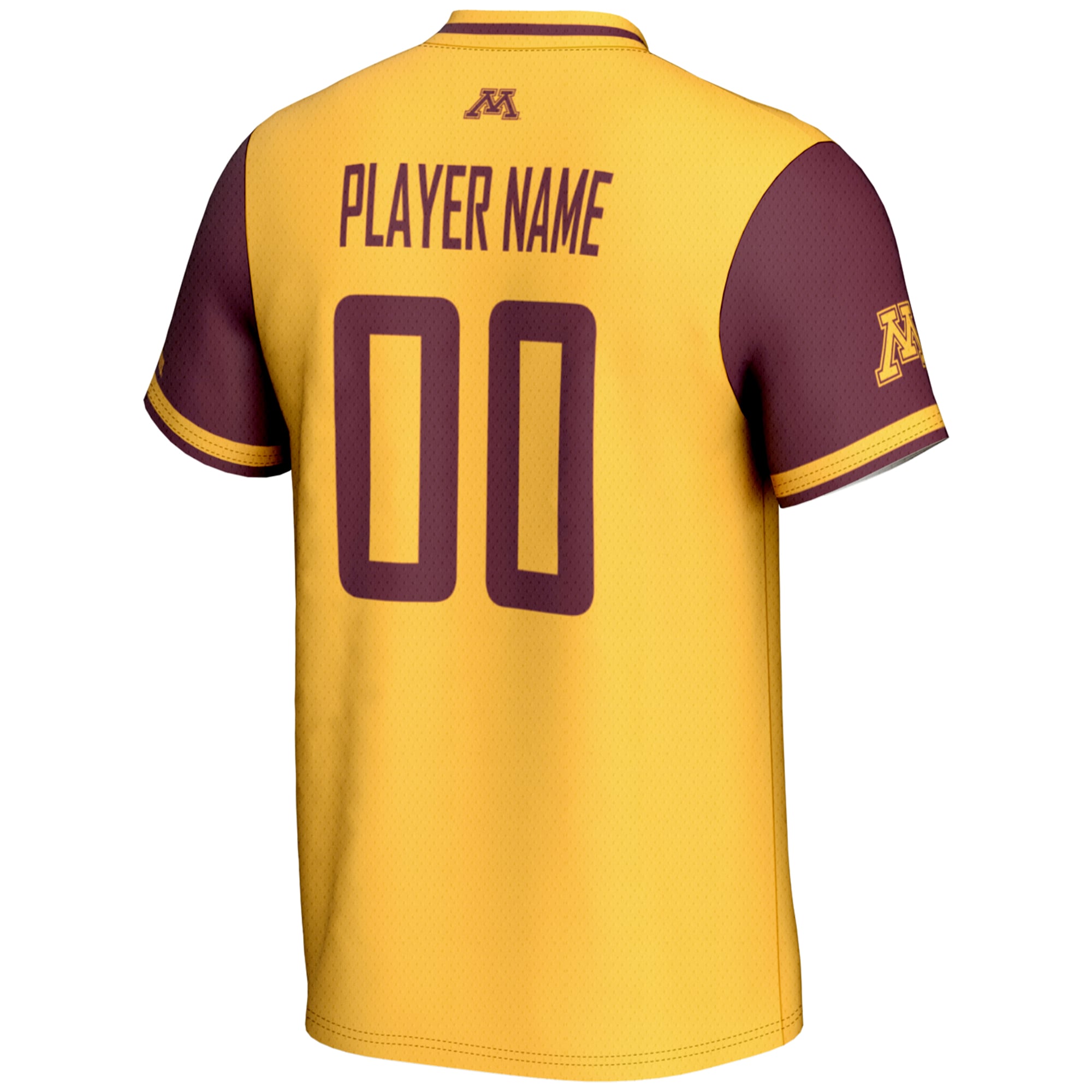 Minnesota Golden Gophers Youth Lightweight Softball Jersey Gold - back view