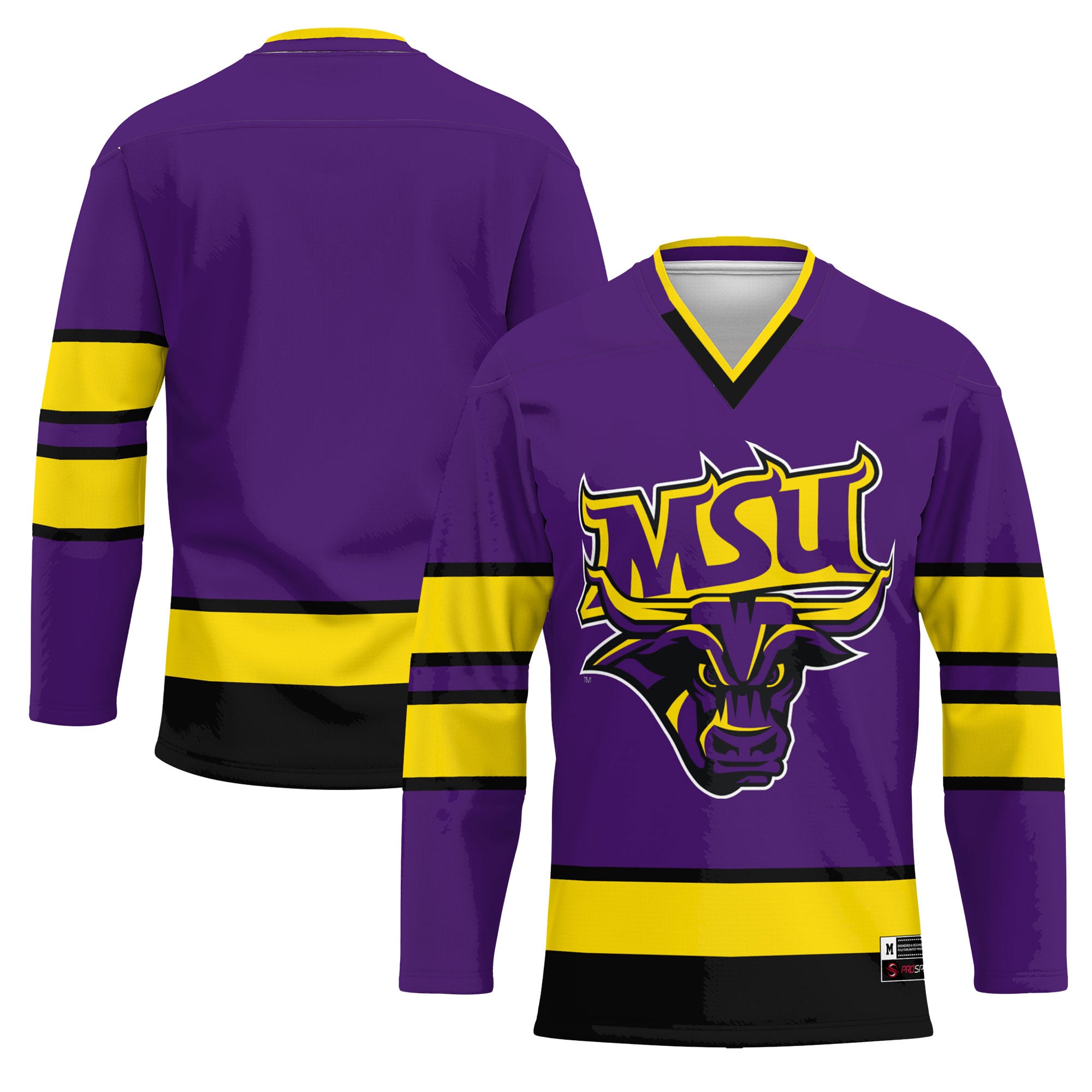 Minnesota State Mavericks Hockey Jersey Purple - front and back view