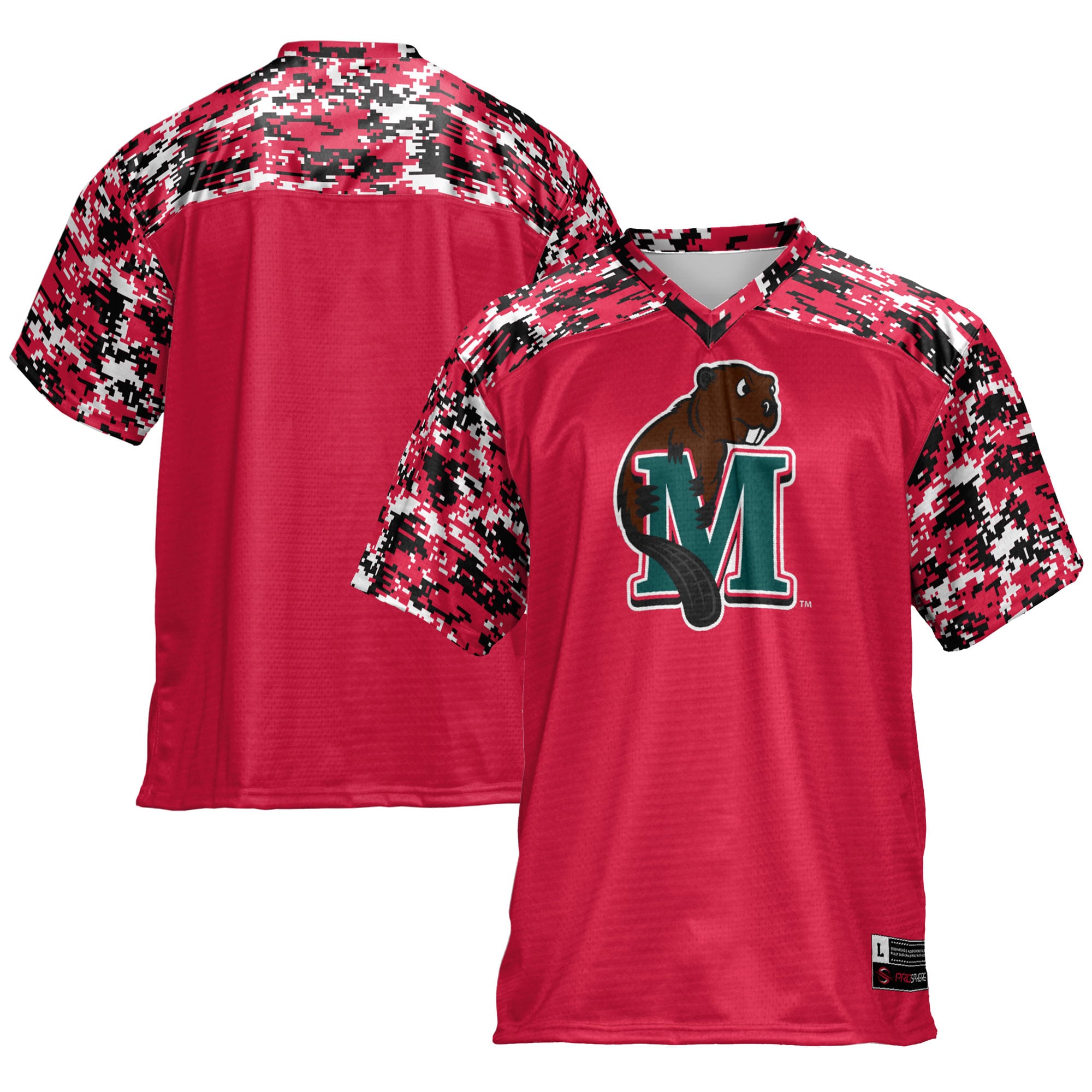 Minot State Beavers Football Jersey Red - front and back view