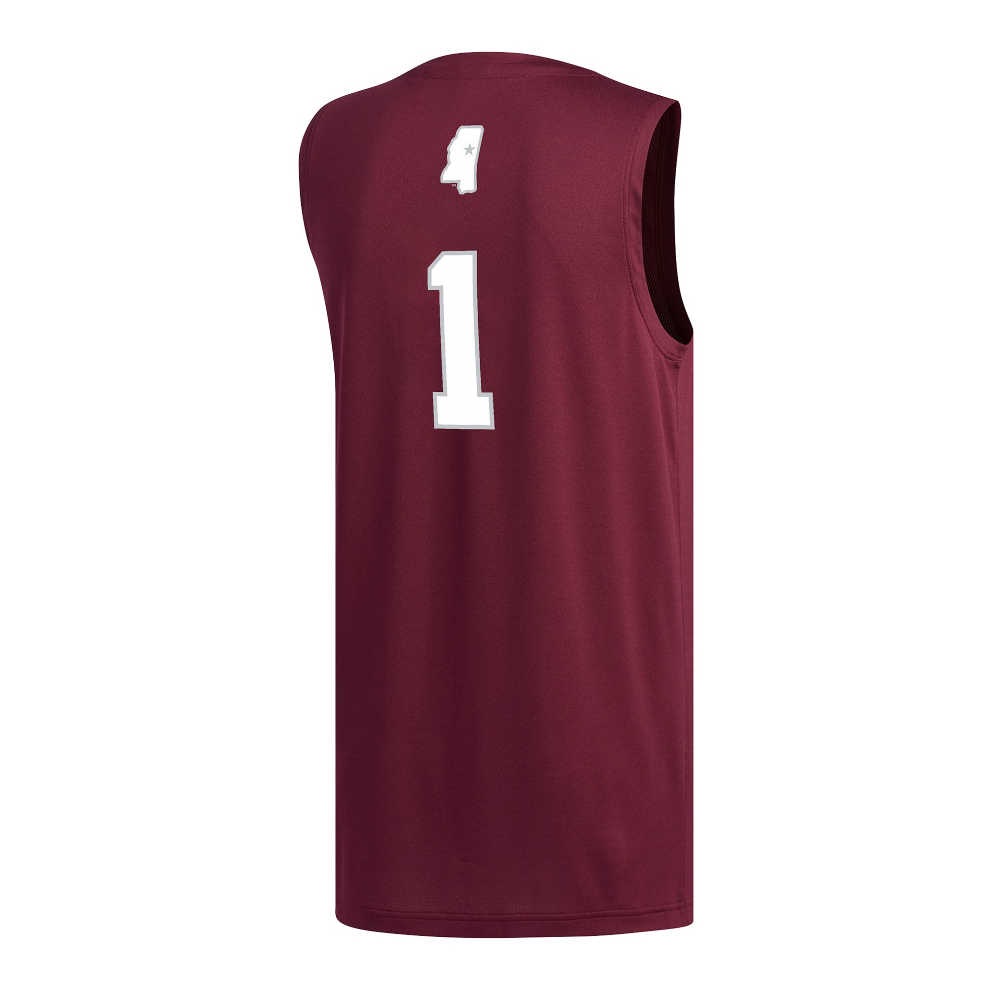 #1 Mississippi State Bulldogs Basketball Jersey Maroon - back view