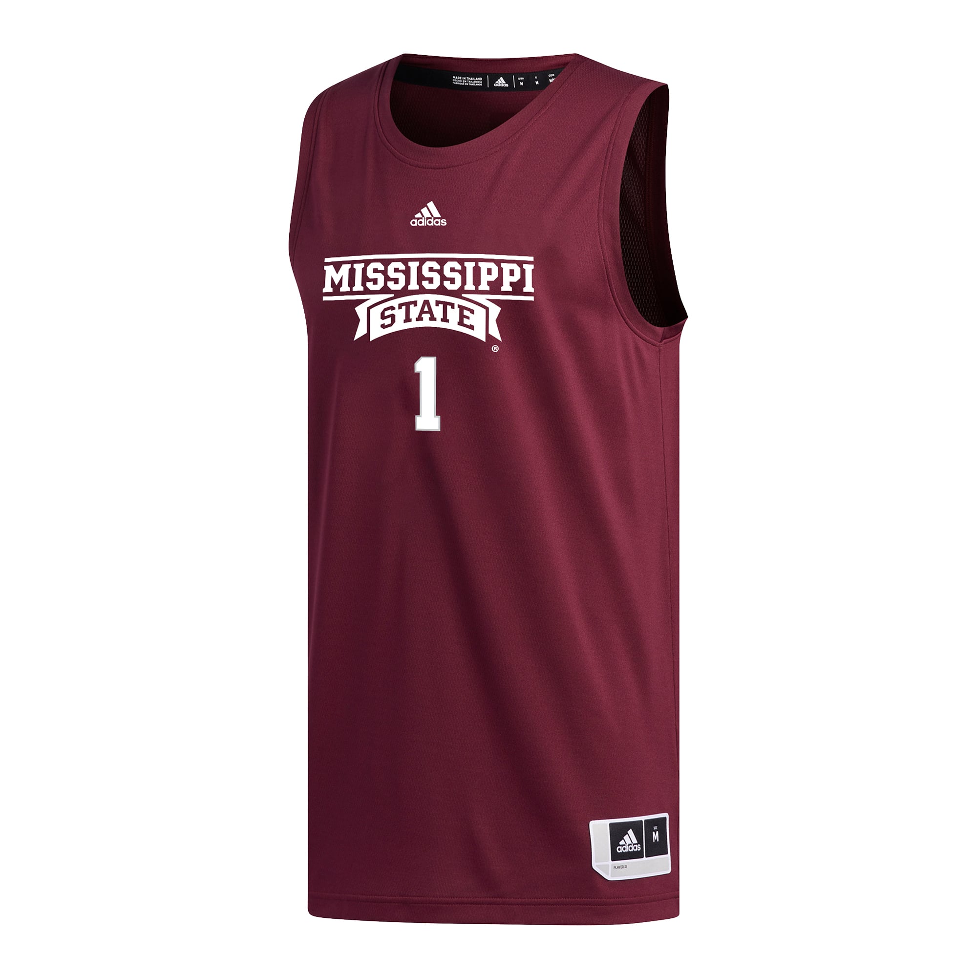 #1 Mississippi State Bulldogs Basketball Jersey Maroon - front view