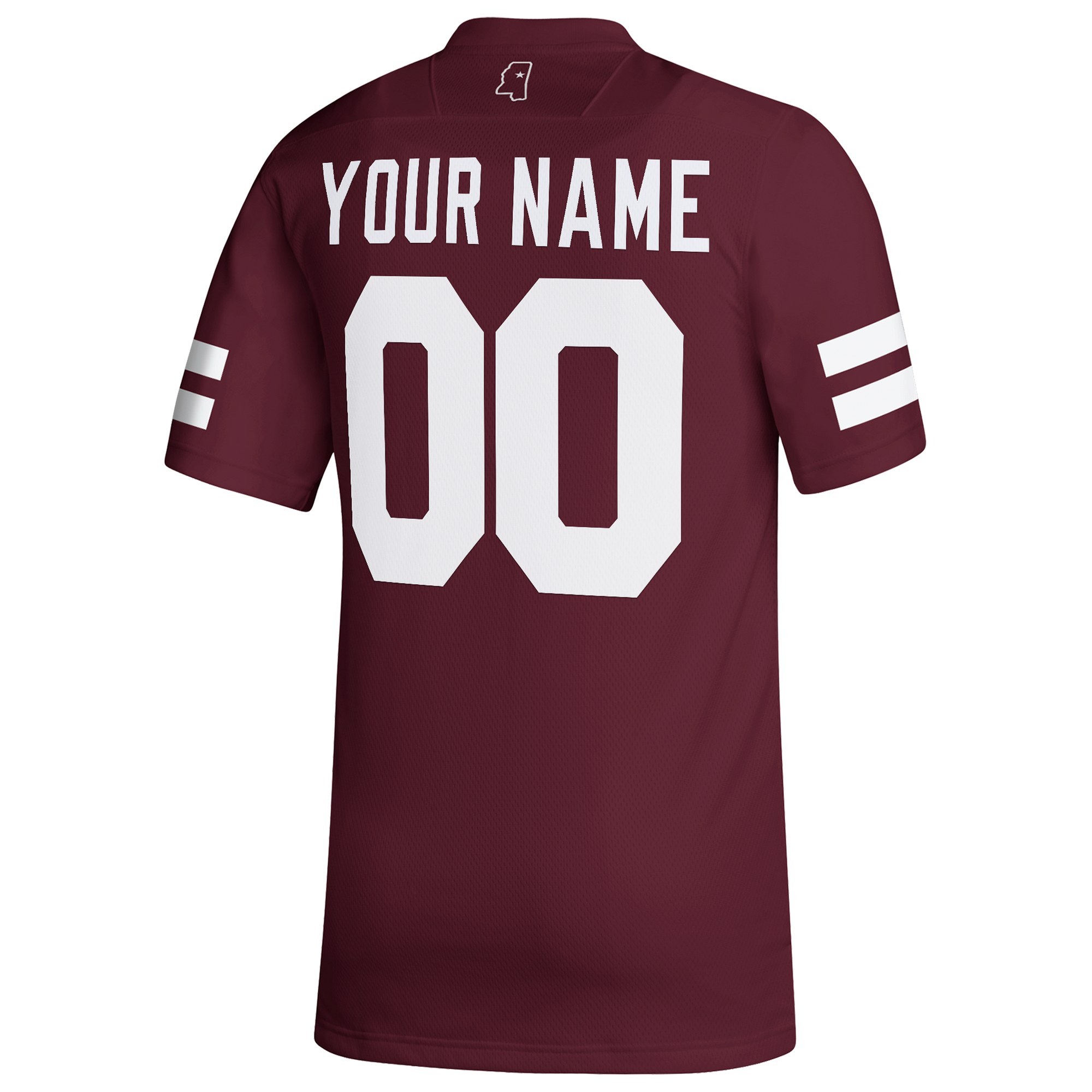 Mississippi State Bulldogs Custom Jersey Maroon - back view