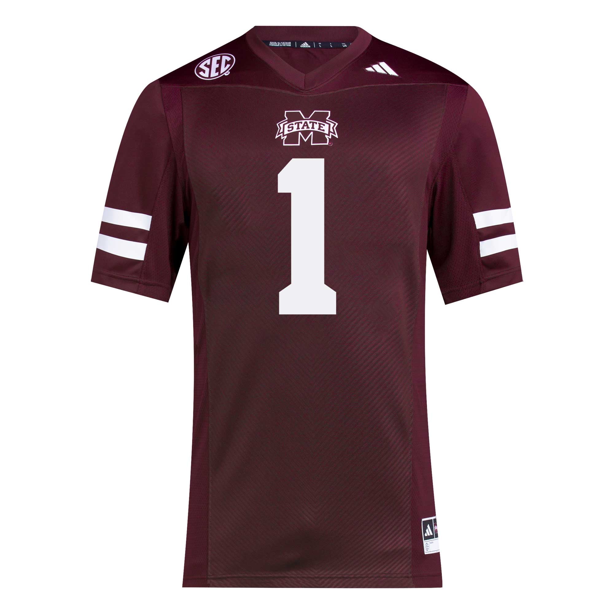 #1 Mississippi State Bulldogs Football Jersey Maroon - back view