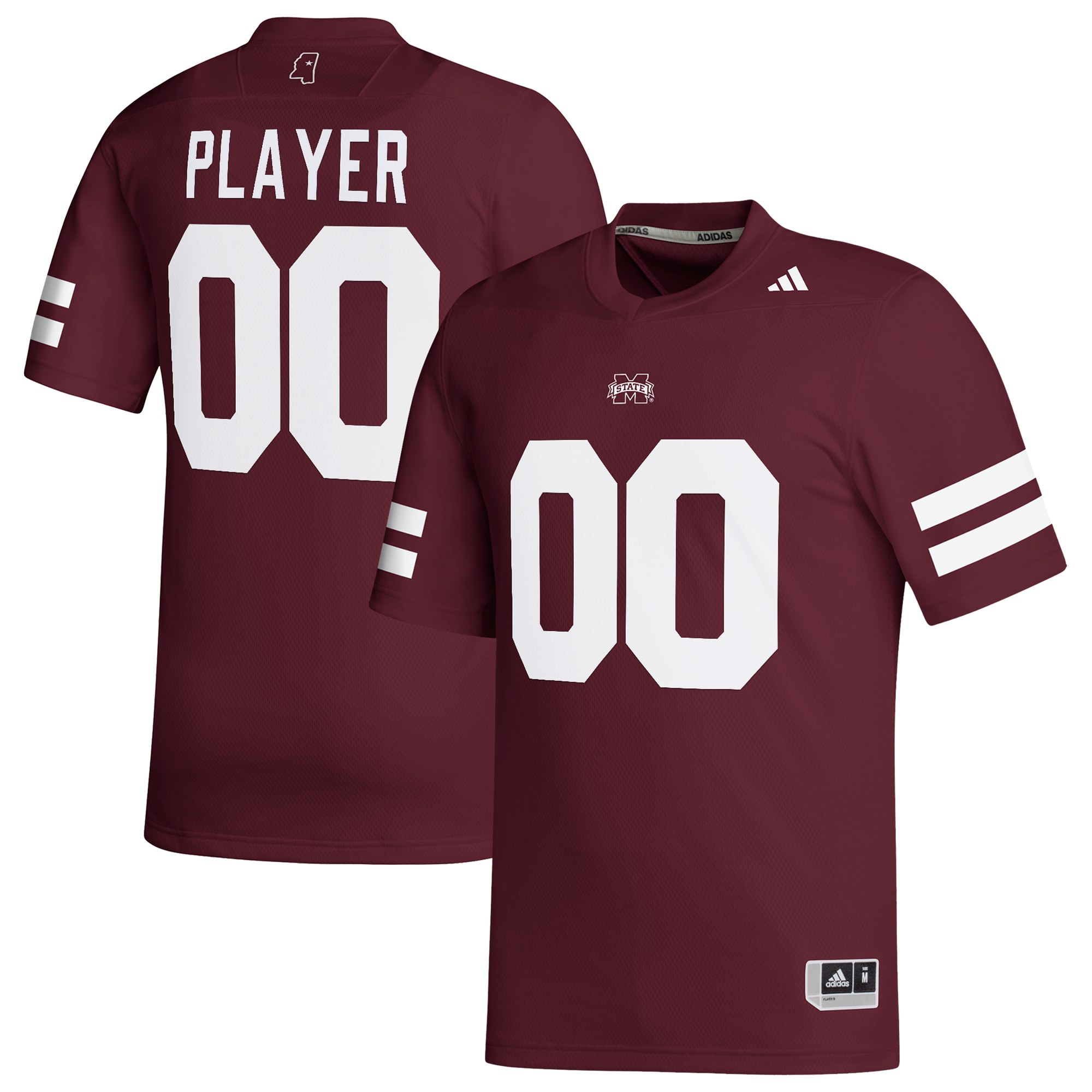 Mississippi State Bulldogs Jersey Maroon - front and back view