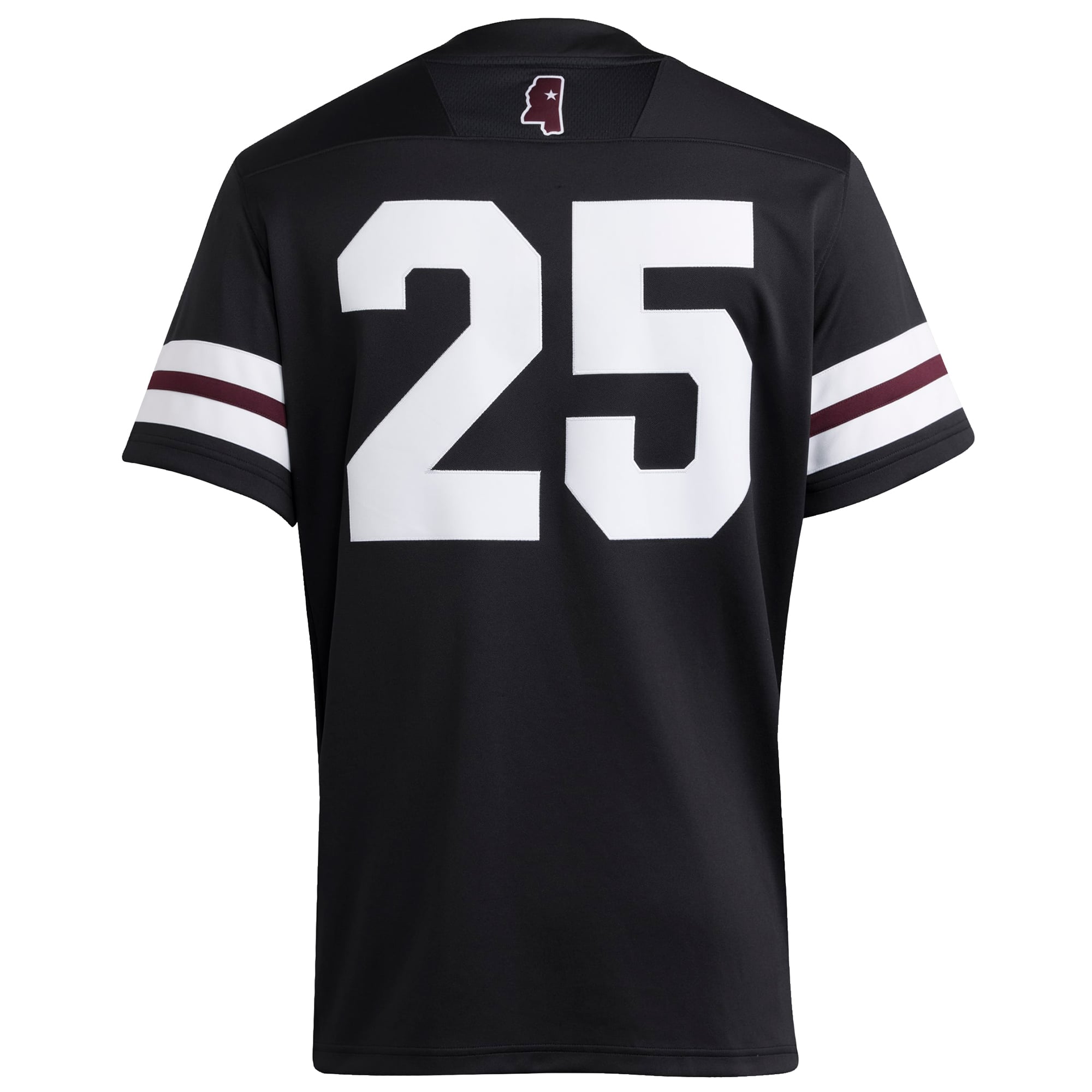 #25 Mississippi State Bulldogs Strategy Jersey Black - back view