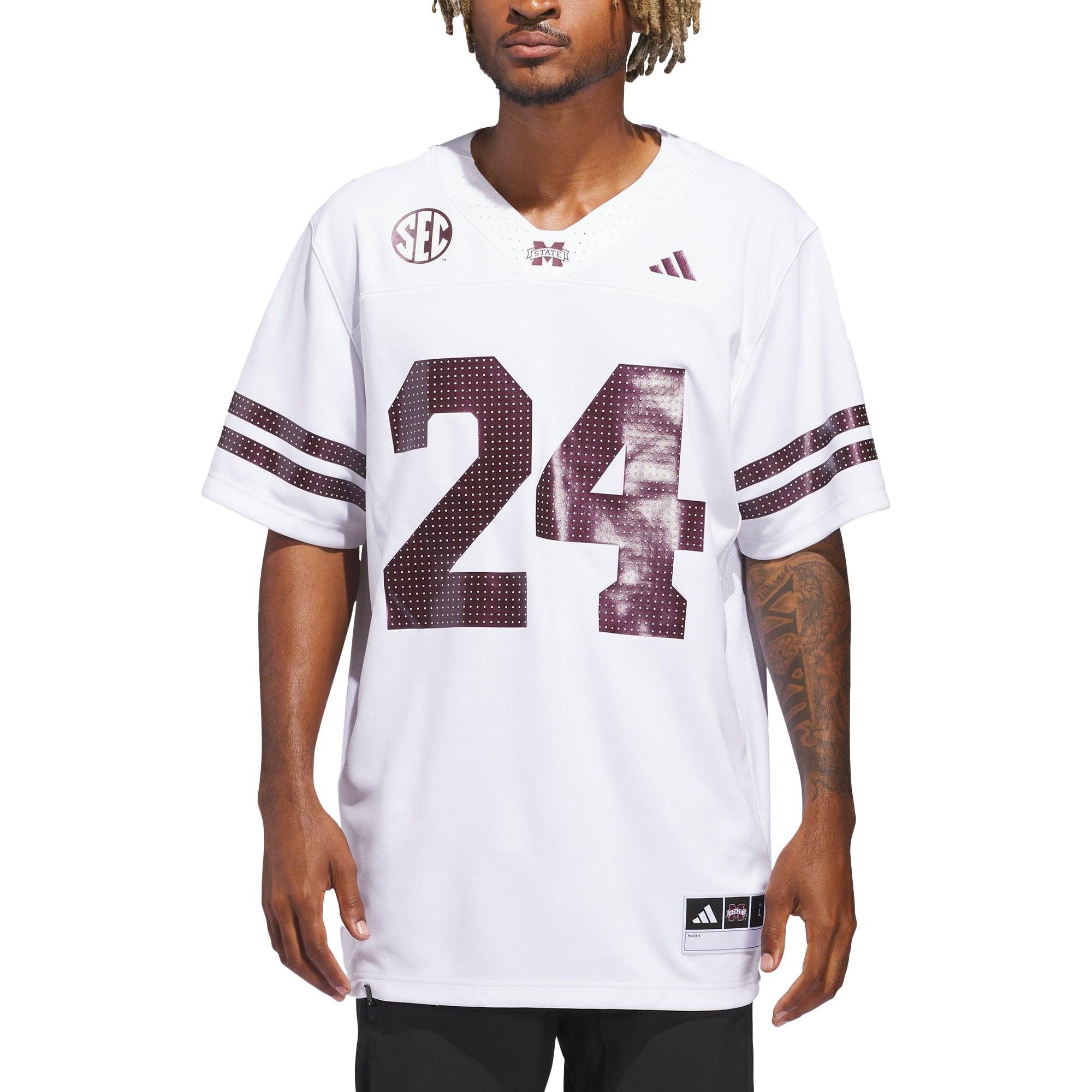 Mississippi State Bulldogs White Out Jersey White - front and back view