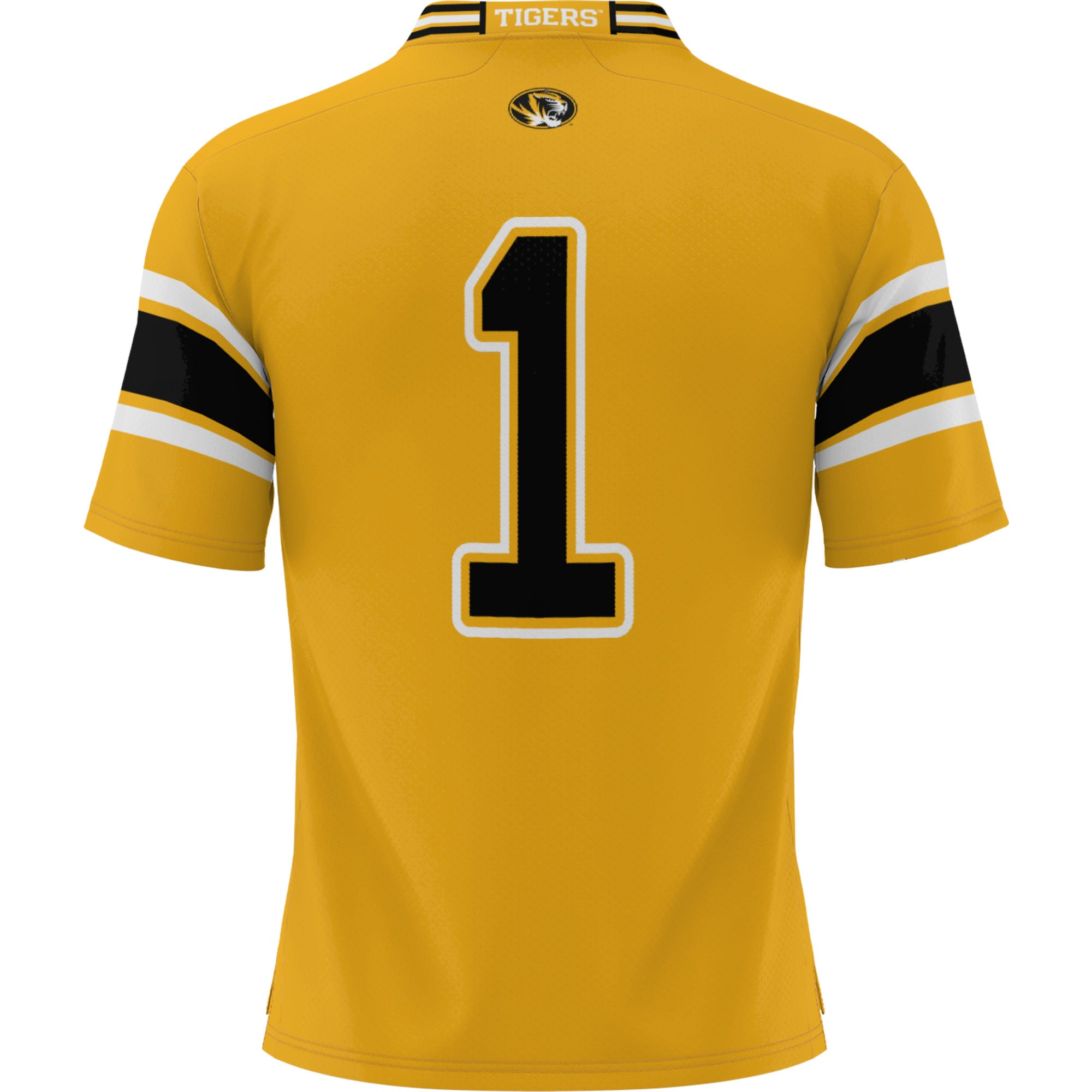 #1 Missouri Tigers Football Jersey Gold - back view