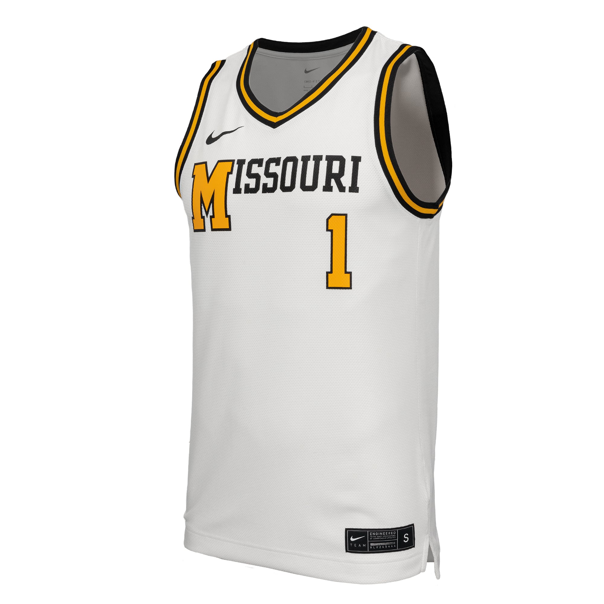 Missouri Tigers Retro Basketball Jersey White - front view