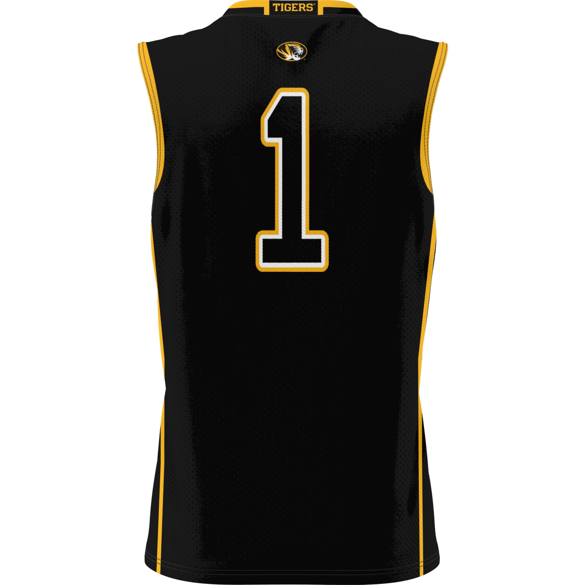 #1 Missouri Tigers Unisex Lightweight Basketball Jersey Black - back view