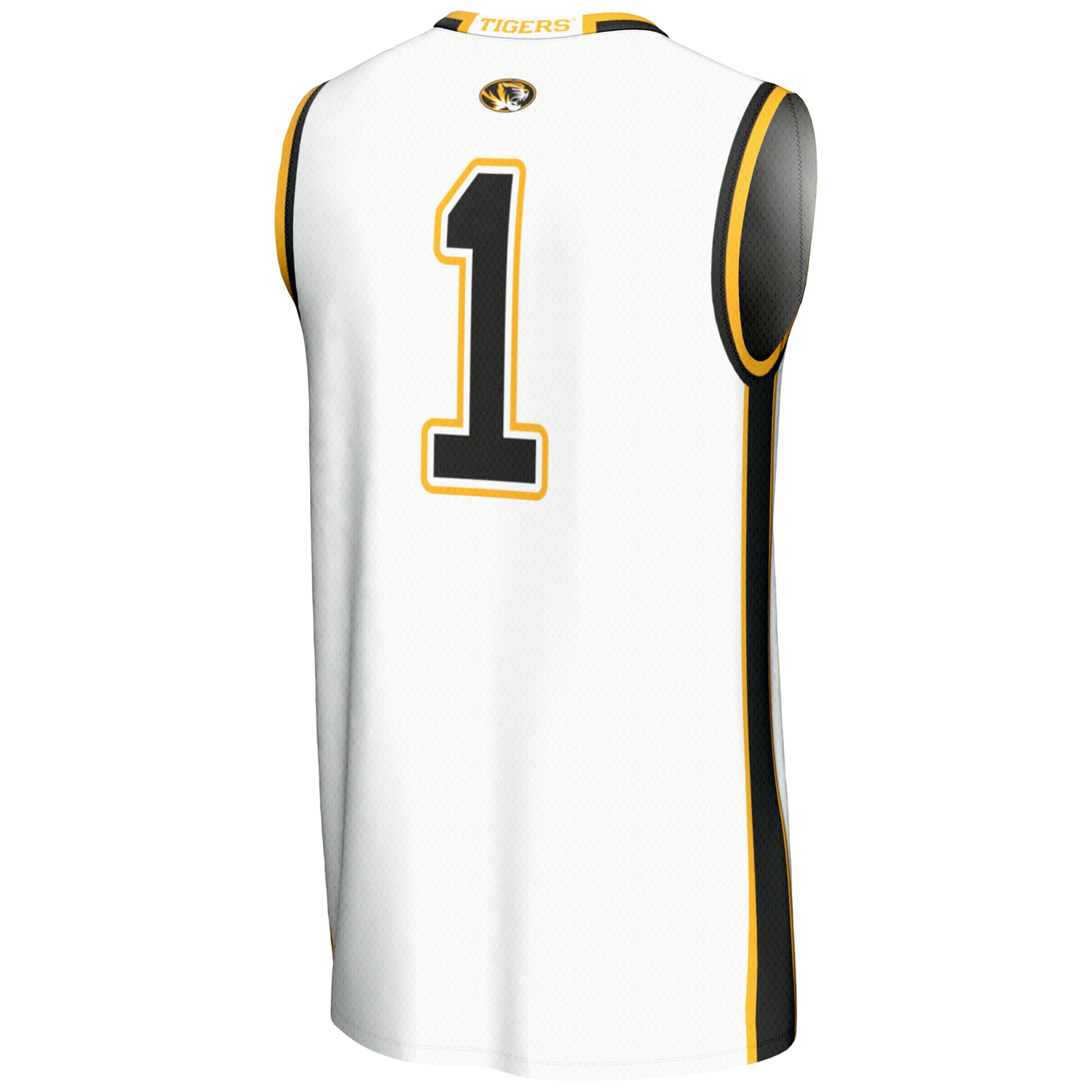 #1 Missouri Tigers Unisex Lightweight Basketball Jersey White - back view