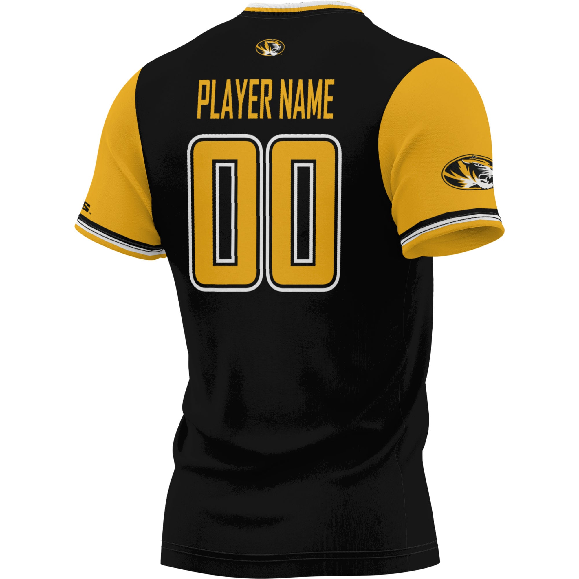 Missouri Tigers Unisex Lightweight Softball Jersey Black - back view