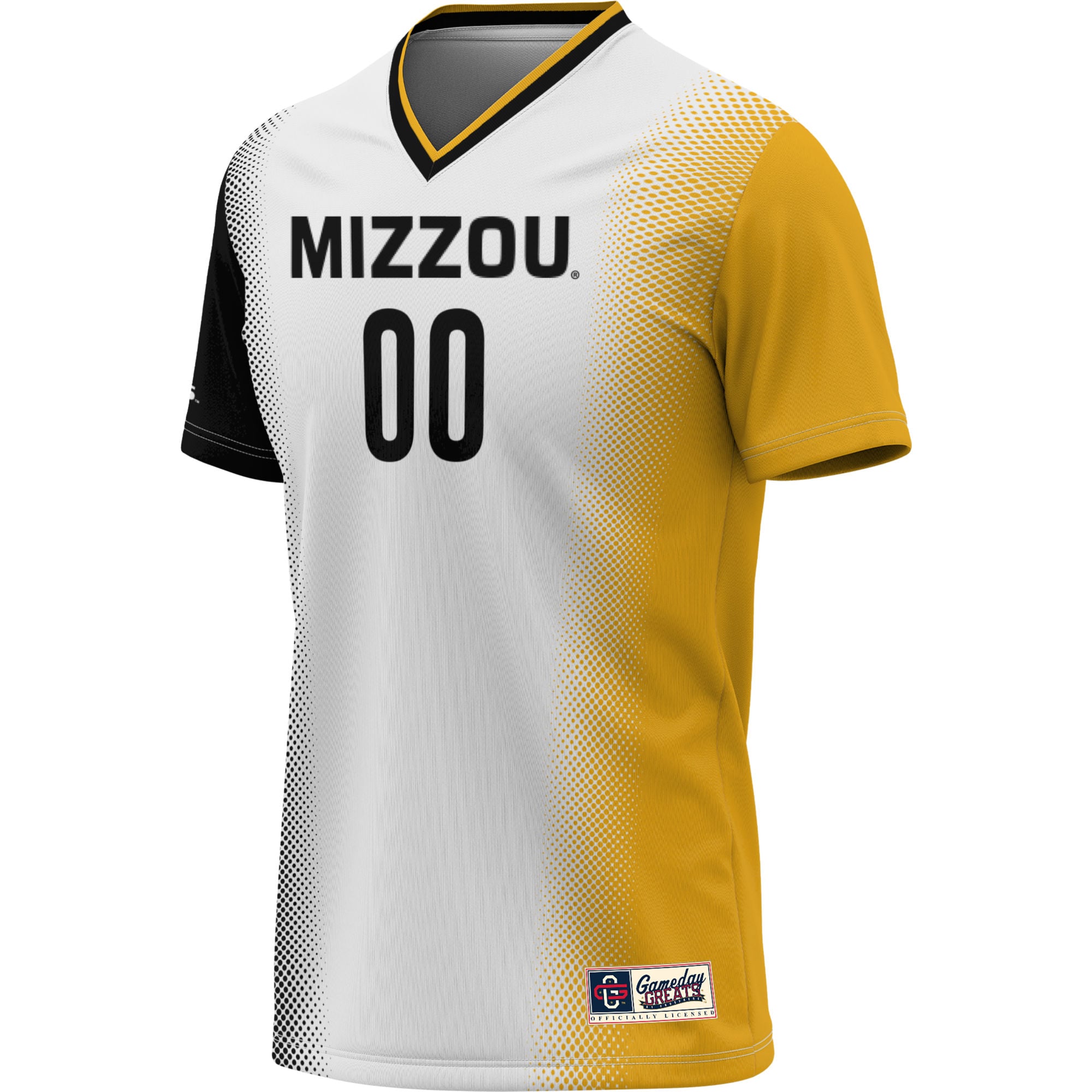 Missouri Tigers Youth Lightweight Women's Soccer Jersey White - front view