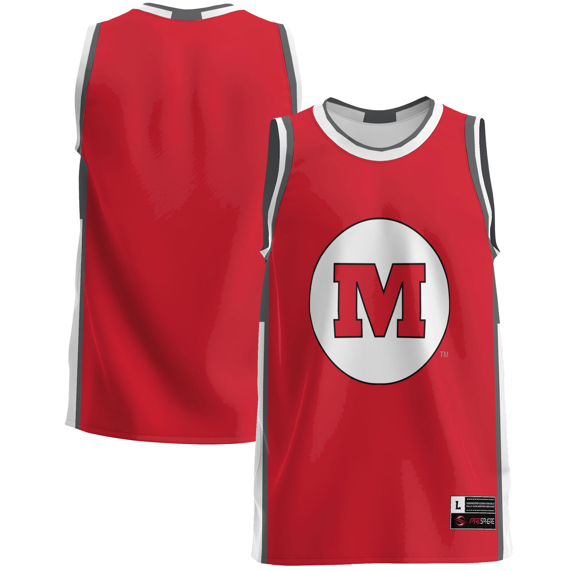 Monmouth College Fighting Scots Lightweight Basketball Jersey Red - front and back view