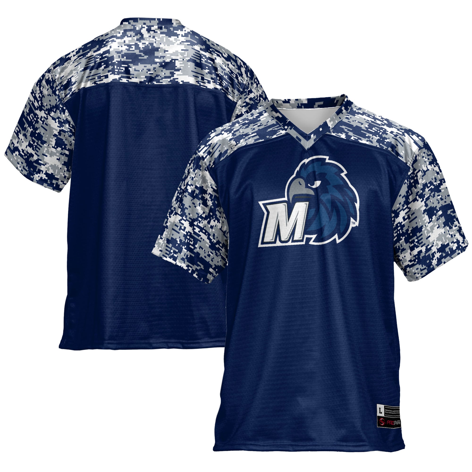 Monmouth Hawks Football Jersey Navy - front and back view