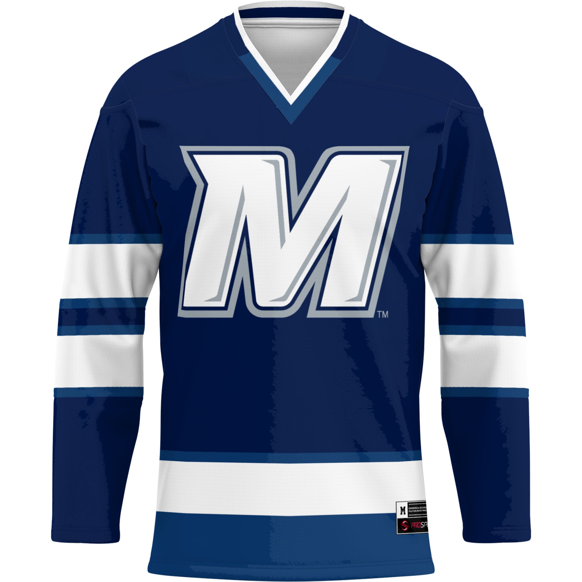 Monmouth Hawks Hockey Jersey Navy - front view