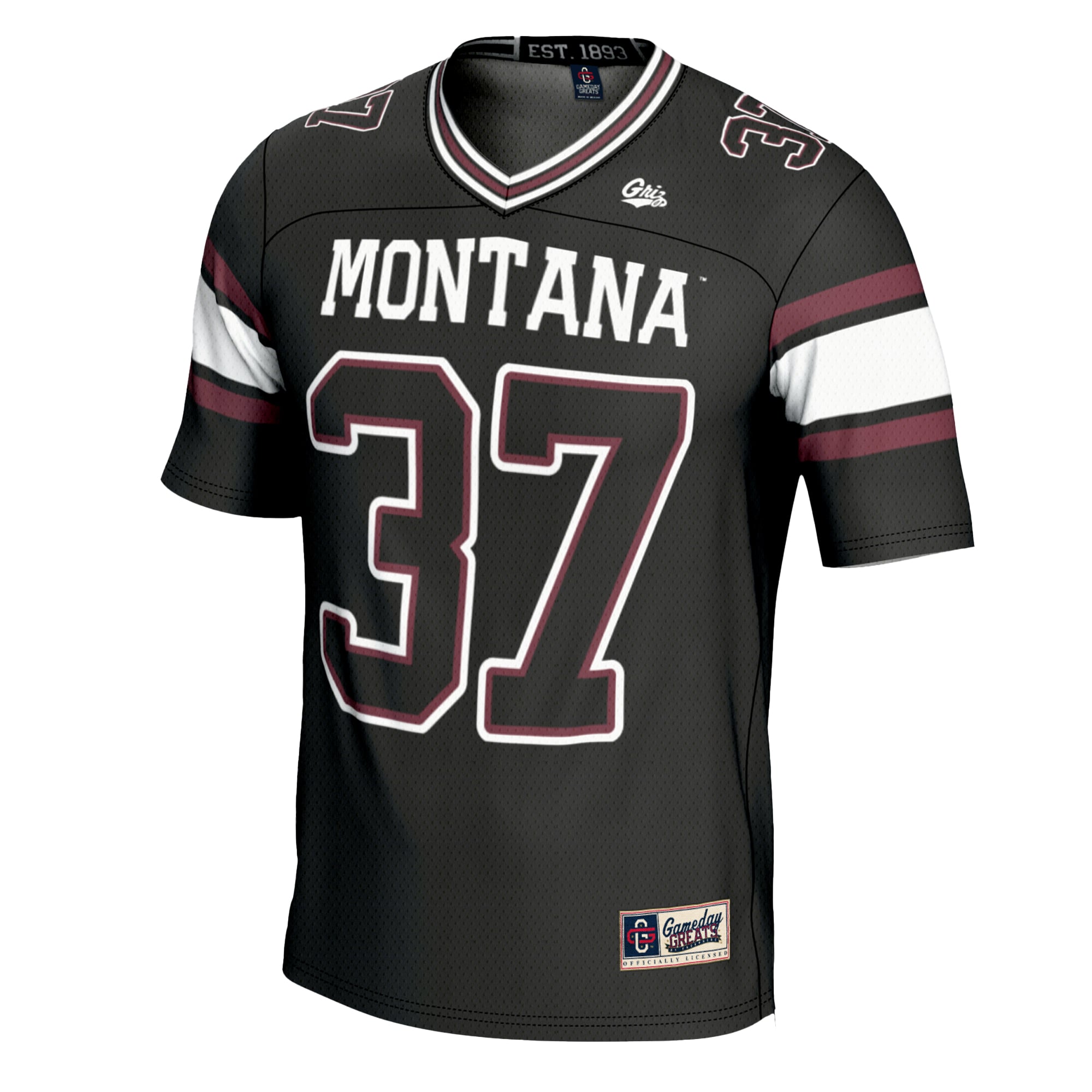 #37 Montana Grizzlies Football Jersey - Black - front view