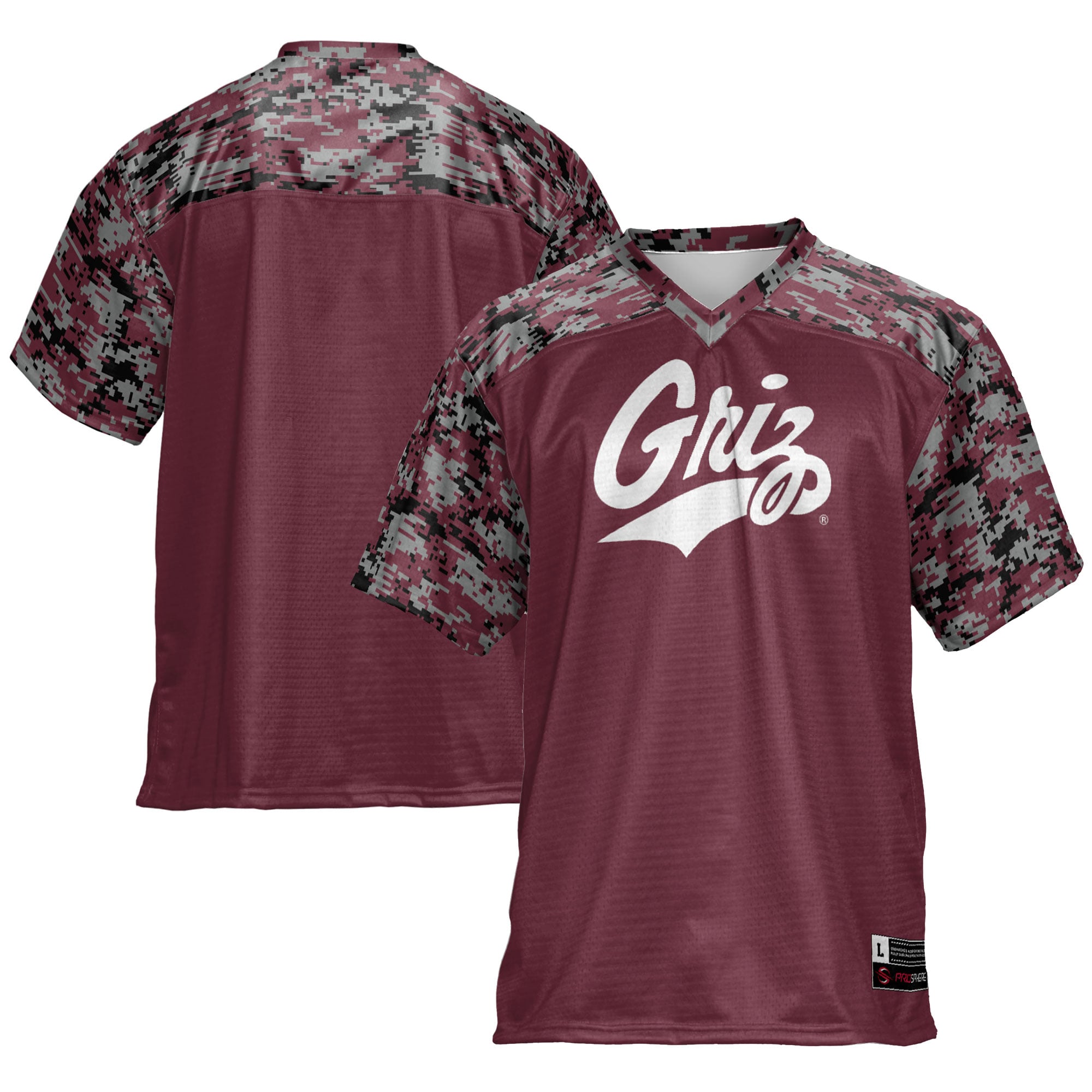 Montana Grizzlies Football Jersey Maroon - front and back view