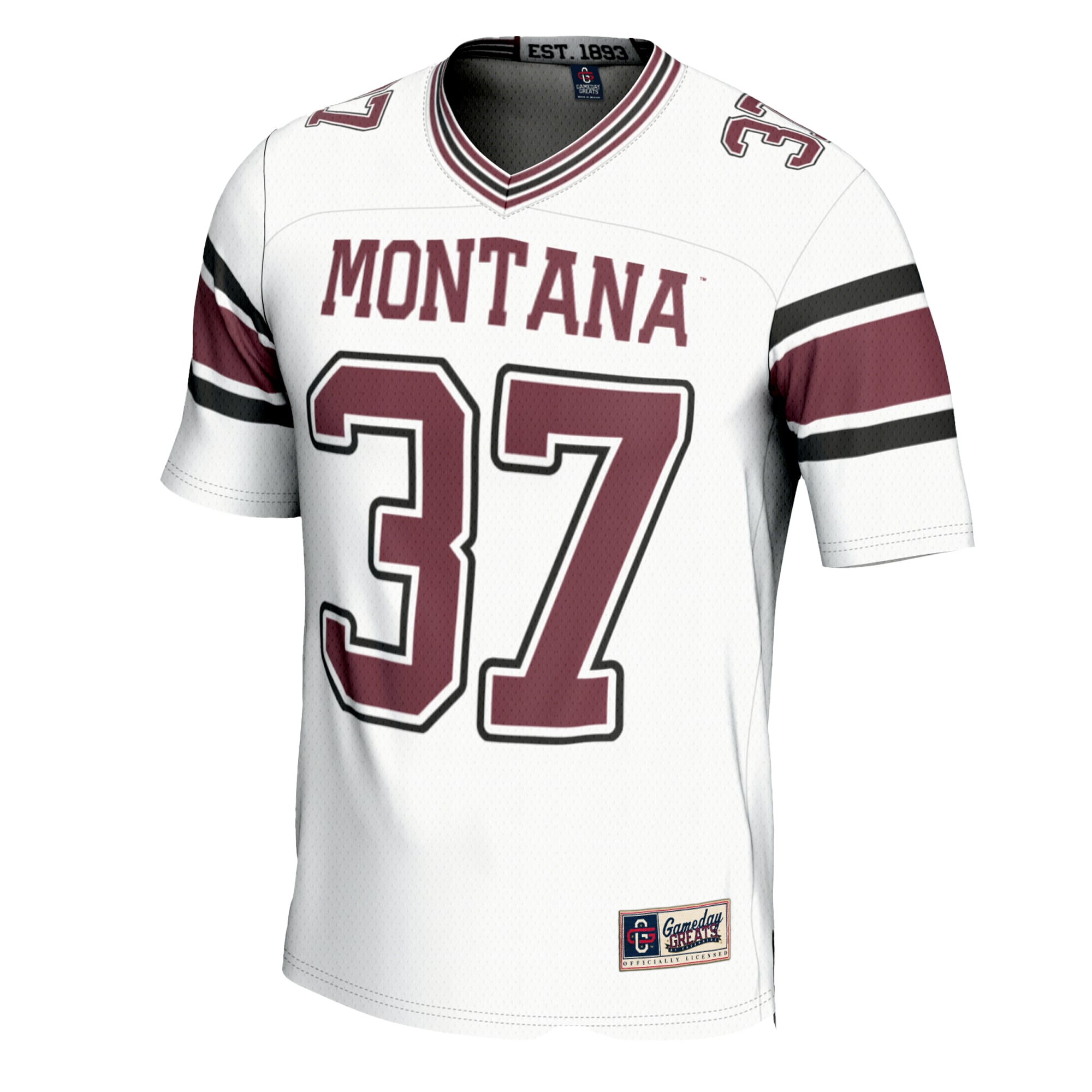 #37 Montana Grizzlies Football Jersey White - front view