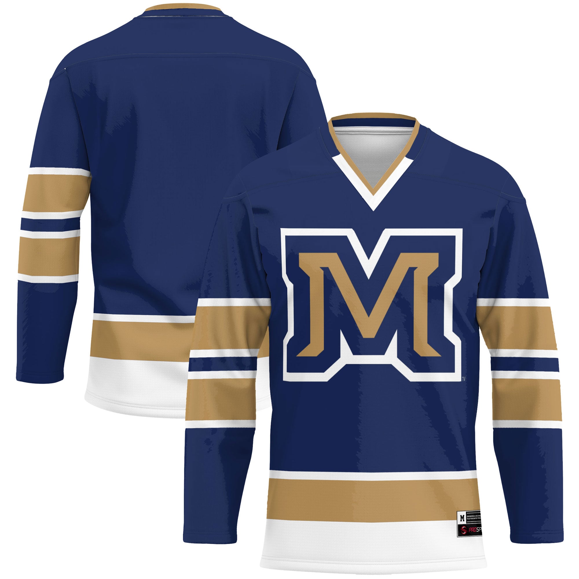 Montana State Bobcats Hockey Jersey Blue - front and back view
