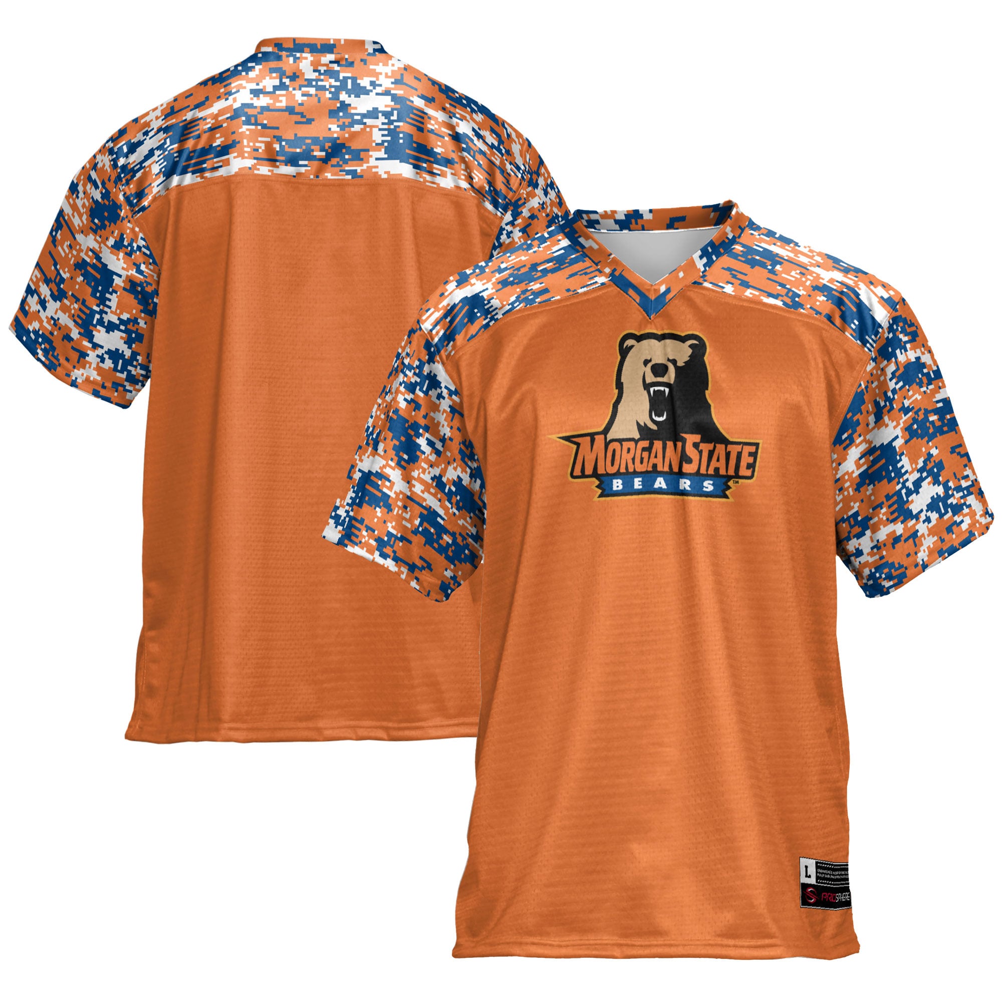 Morgan State Bears Football Jersey Blue - front and back view