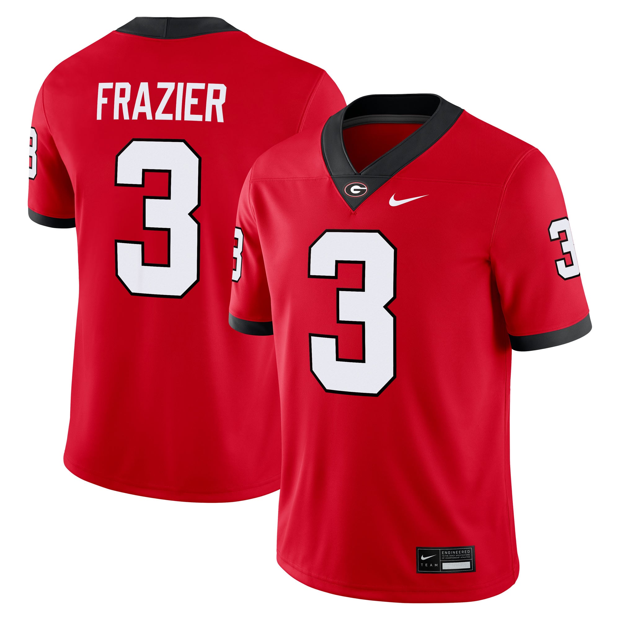Nate Frazier Georgia Bulldogs Home Jersey Red - front and back view