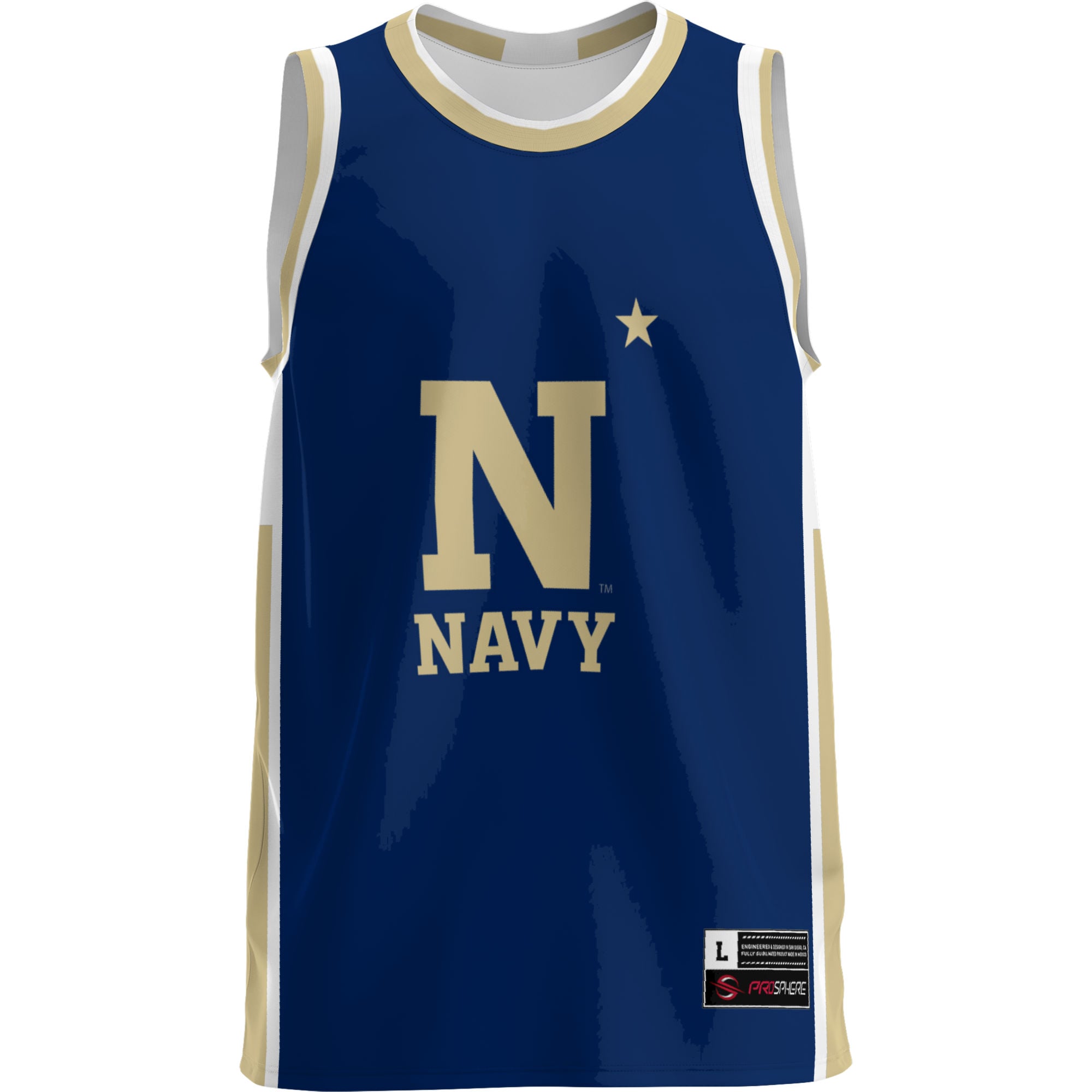 Navy Midshipmen Lightweight Basketball Jersey Blue - front view