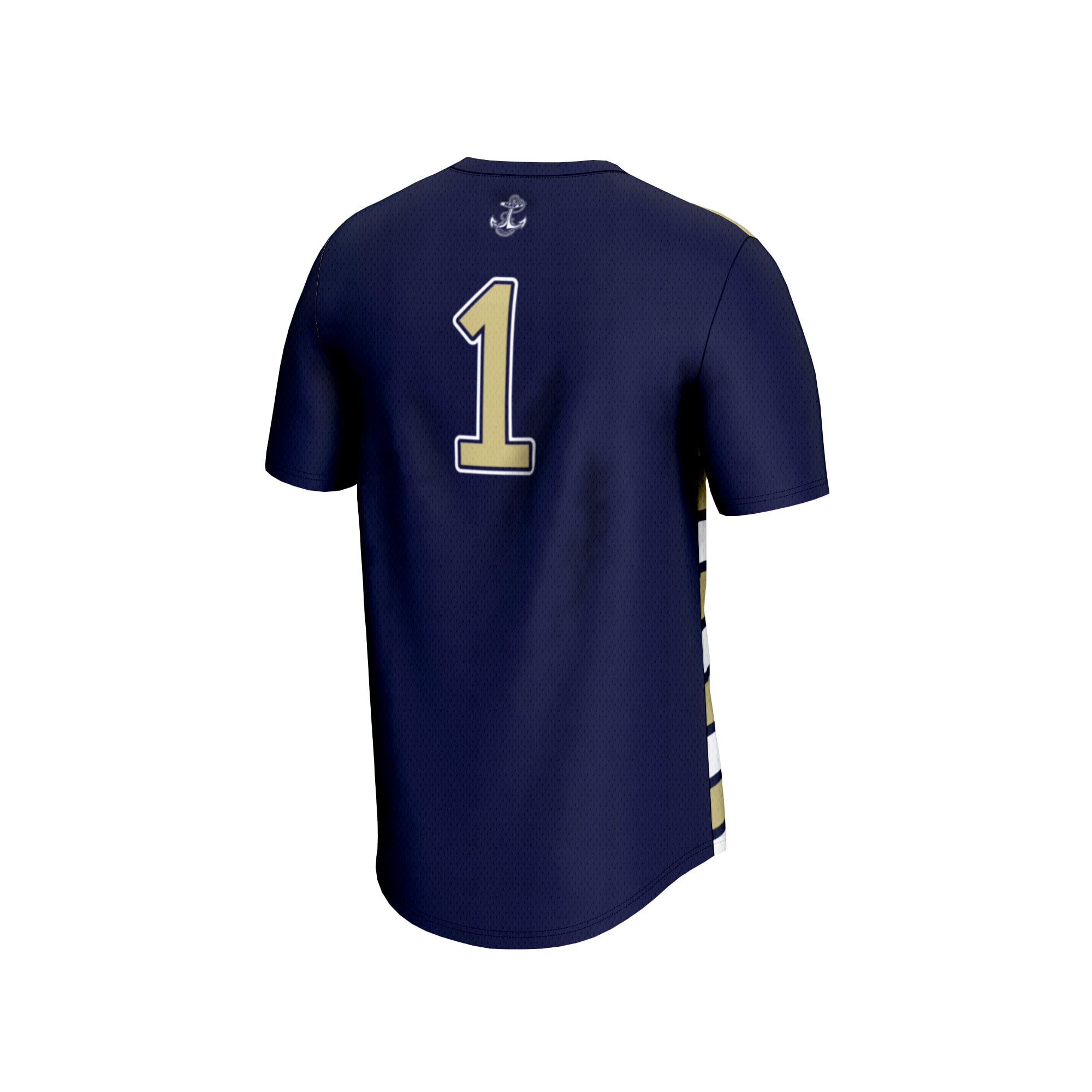 #1 Navy Midshipmen Unisex Lightweight Soccer Fashion Jersey Navy - back view
