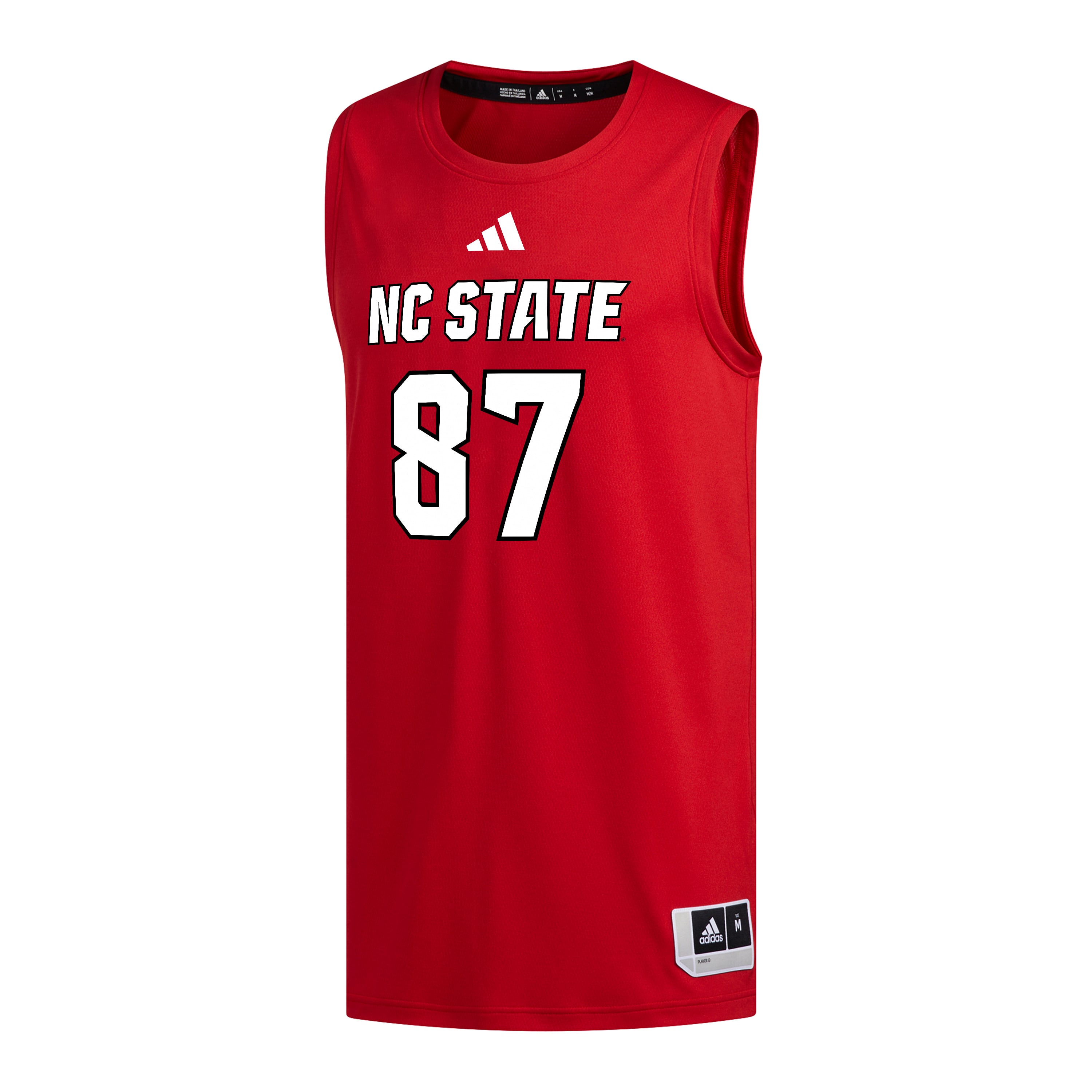 #87 NC State Wolfpack Basketball Jersey Red - front view
