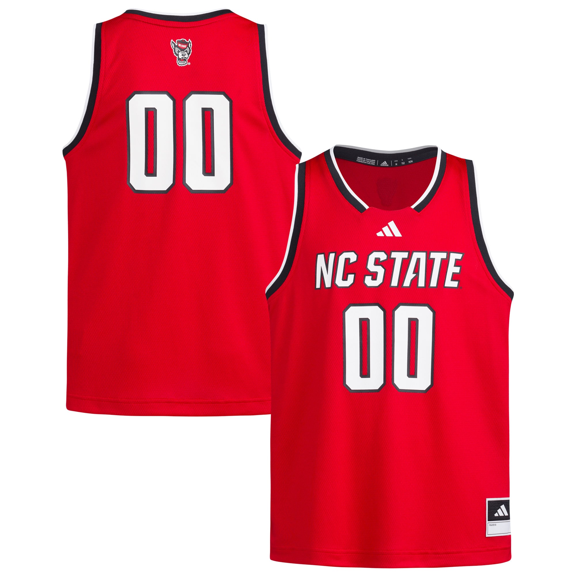 #00 NC State Wolfpack Youth Jersey Red - front and back view