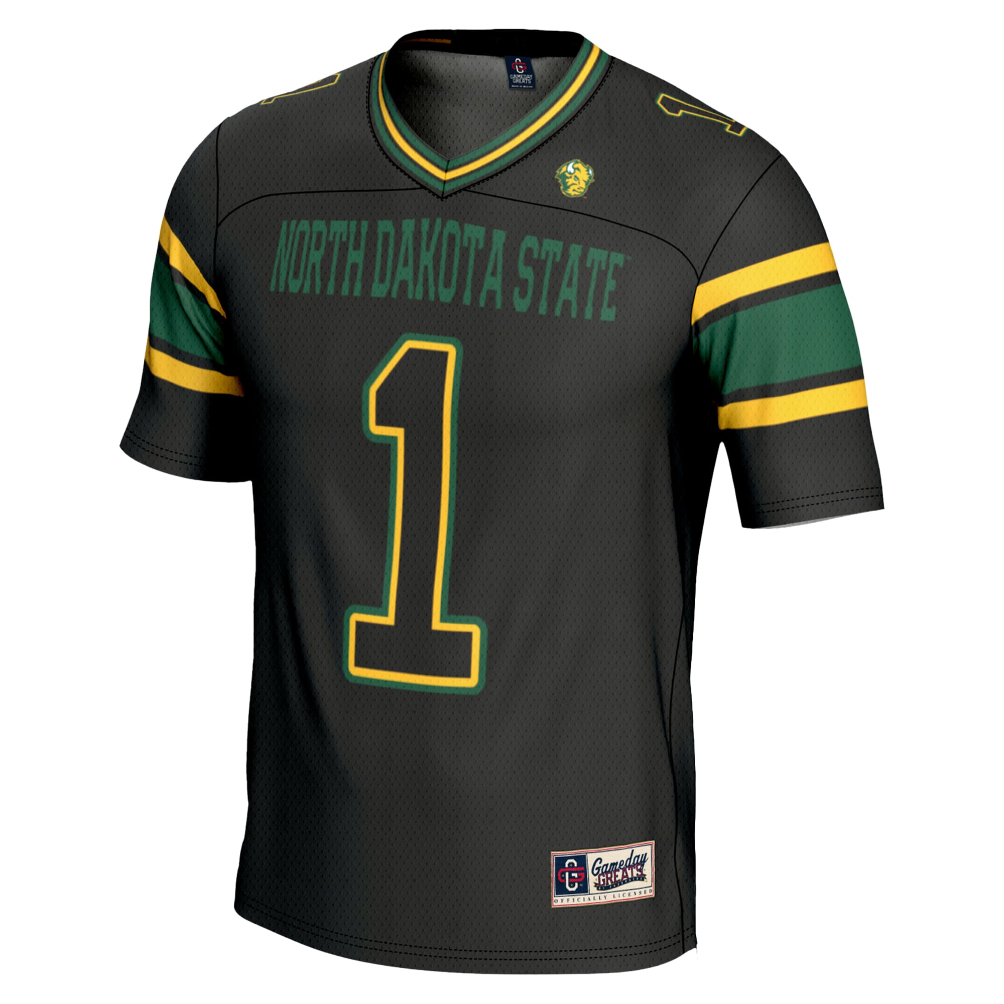 #1 NDSU Bison Endzone Football Jersey Black - back view