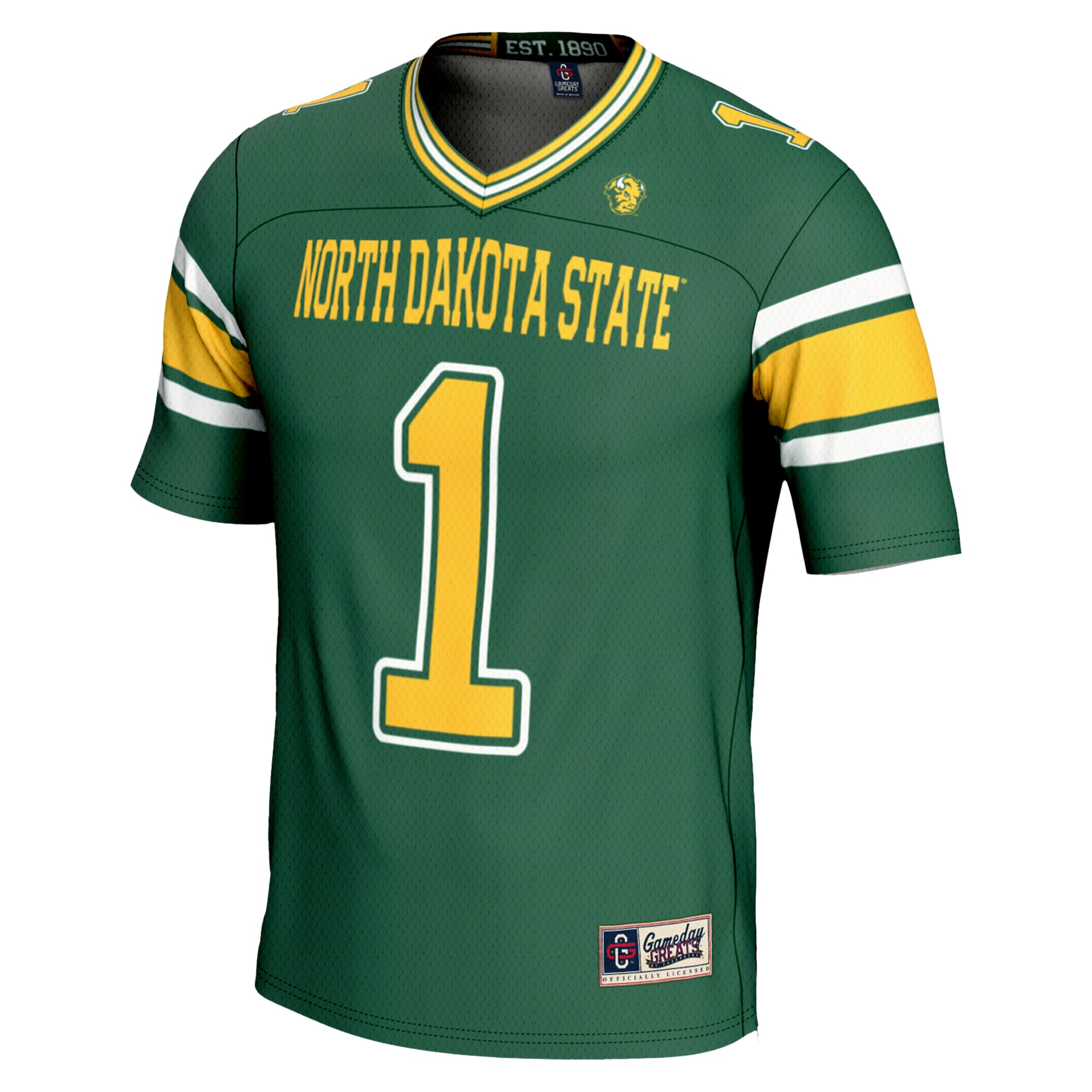 #1 NDSU Bison Endzone Football Jersey Green - back view