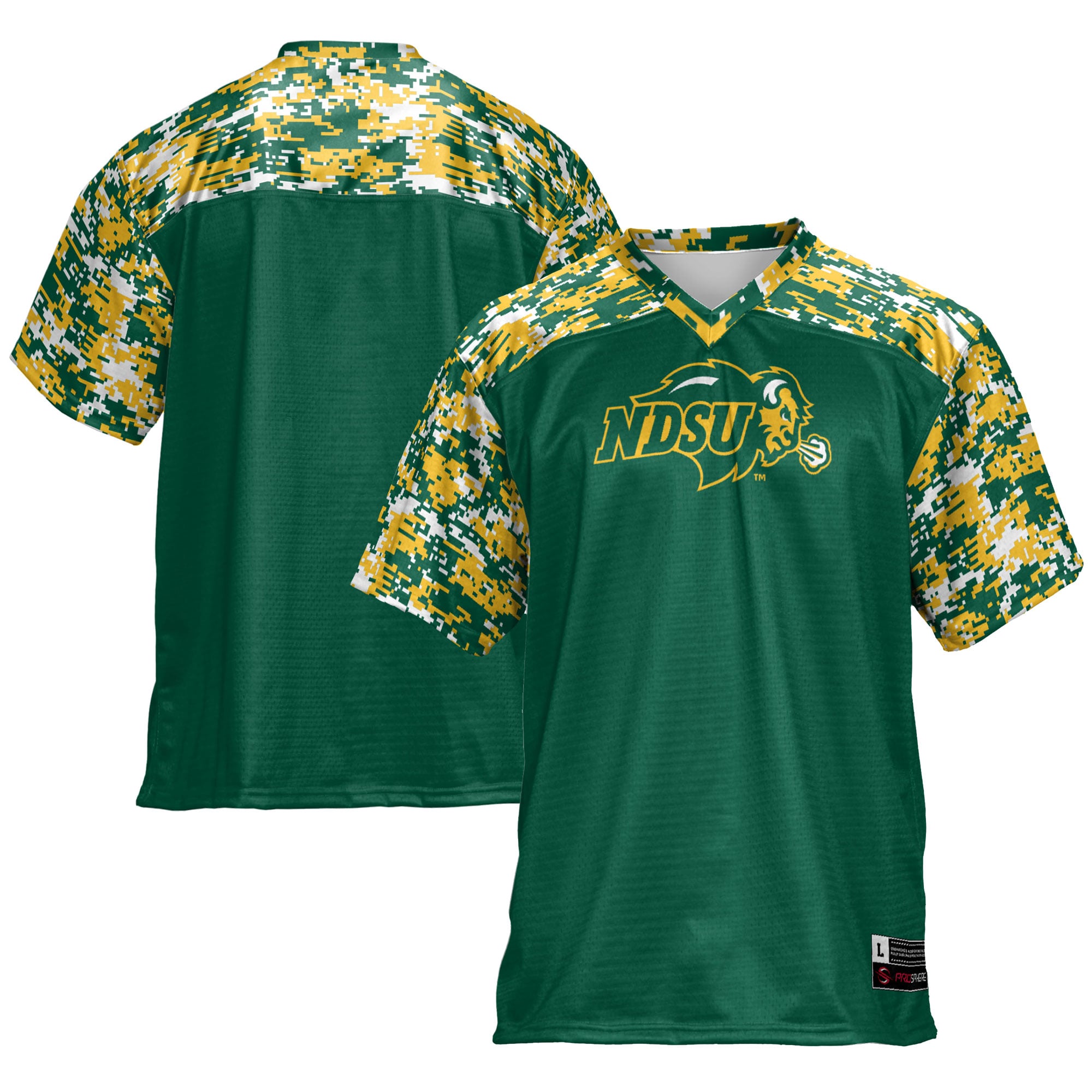 NDSU Bison Football Jersey Green - front and back view
