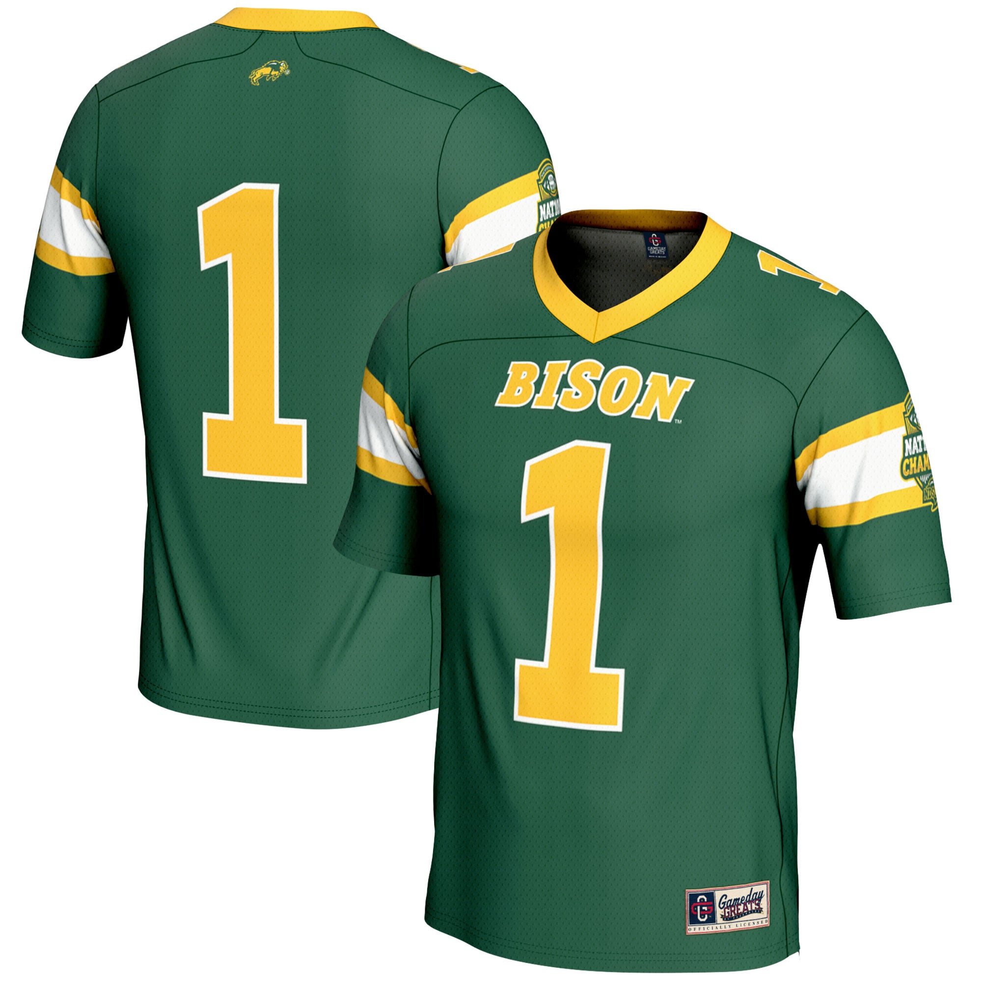 #1 NDSU Bison Unisex 2024 NCAA FCS Football National Champions Lightweight - front and back view
