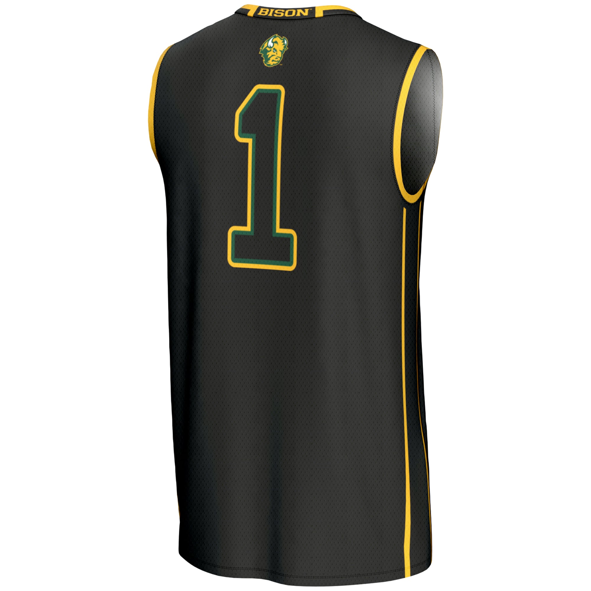 #1 NDSU Bison Unisex Lightweight Basketball Jersey Black - back view