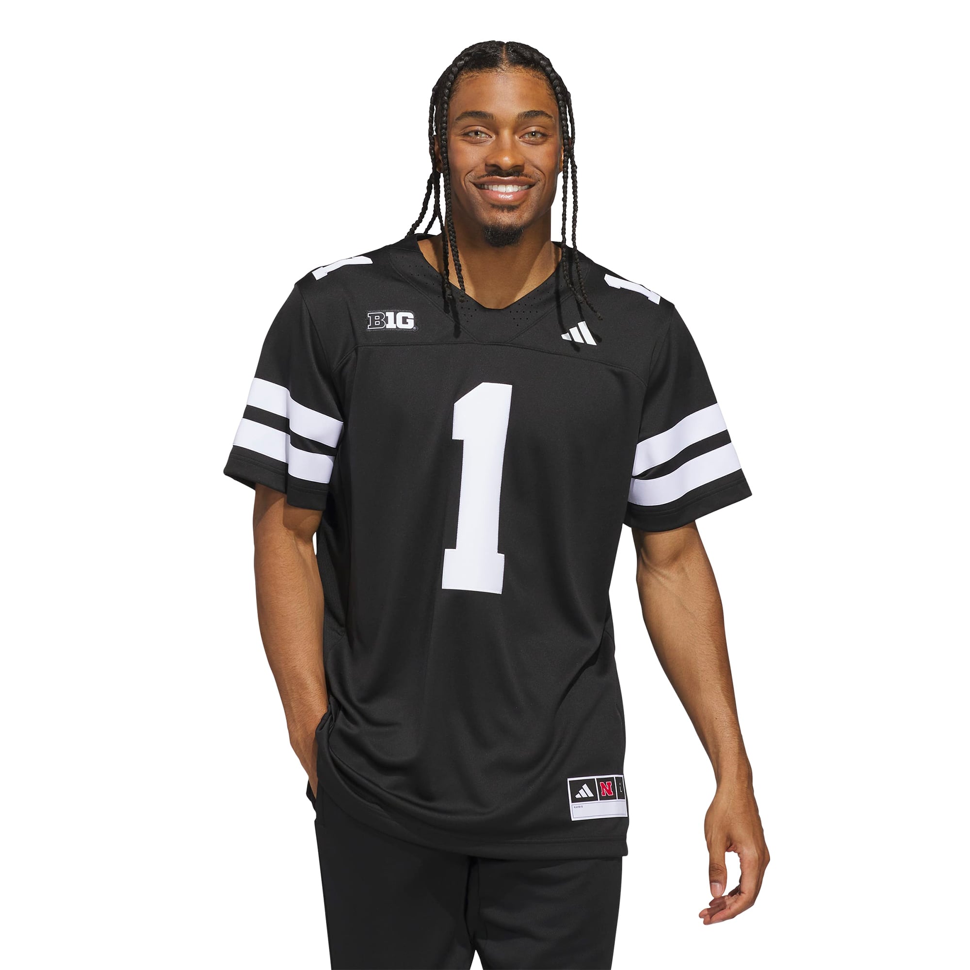 #1 Nebraska Huskers Alternate Jersey Black - front view